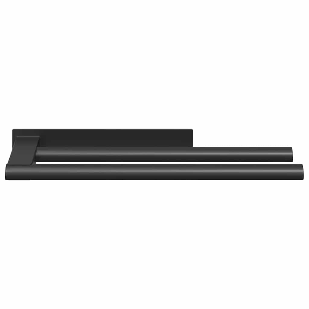 Porte-serviettes noir 40 x 9 x 4 cm acier inoxydable