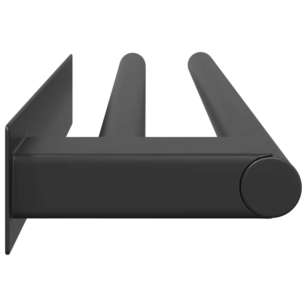 Porte-serviettes noir 40 x 9 x 4 cm acier inoxydable