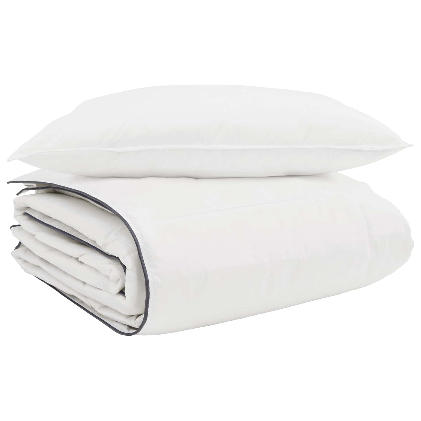 Winterbettdecke mit Kissen 2 pcs Weiß Daunenfeder