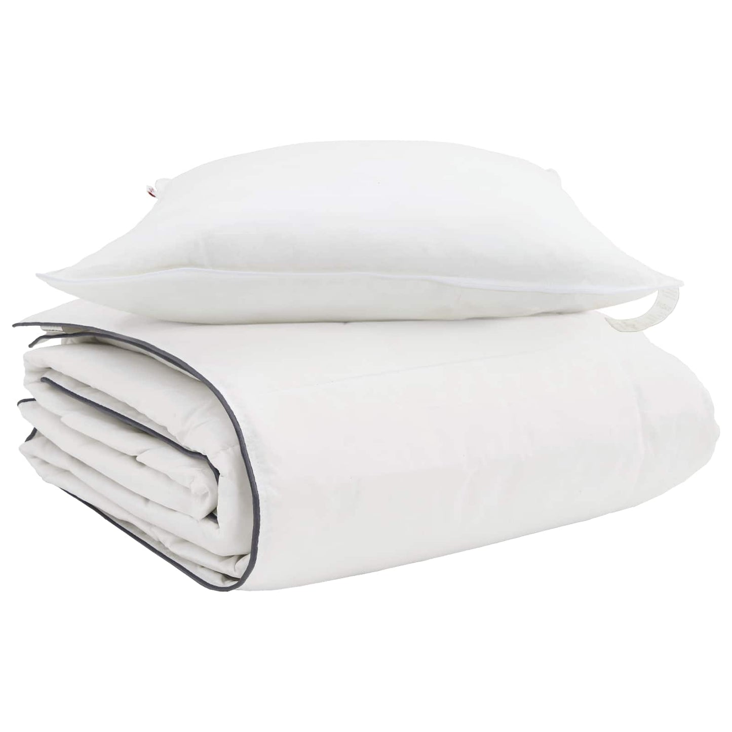 Winterbettdecke mit Kissen 2 pcs Weiß Daunenfeder