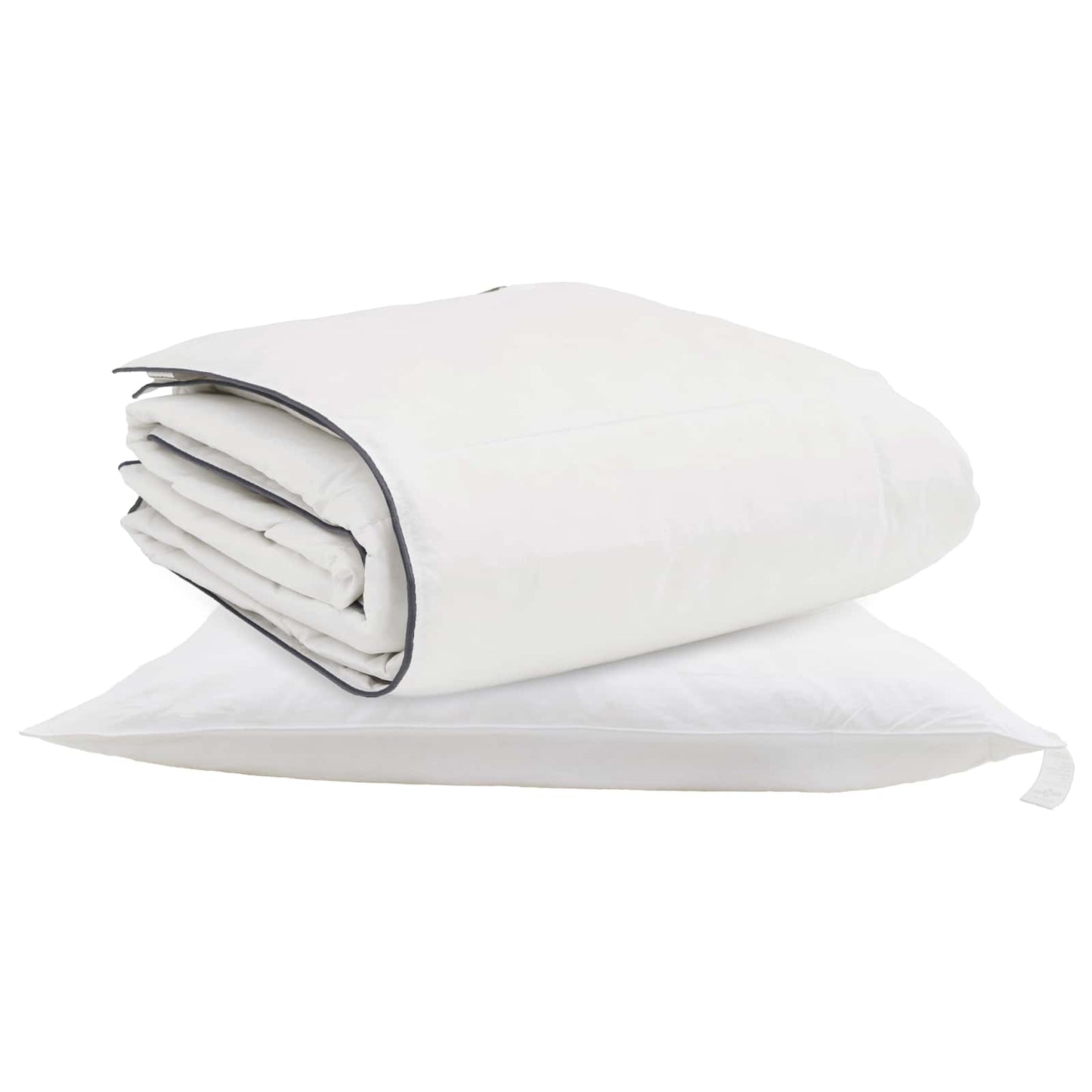 Winterbettdecke mit Kissen 2 pcs Weiß Daunenfeder