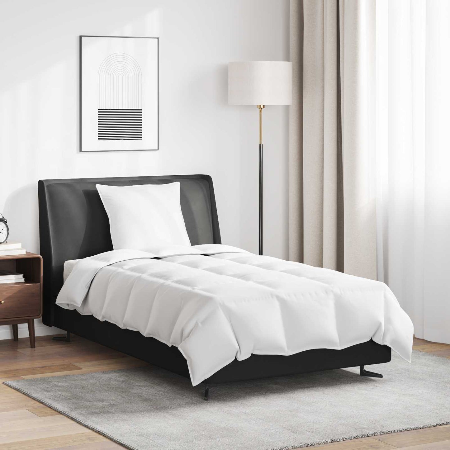 Couette d'été avec oreiller 2 pcs Blanc Plume et duvet