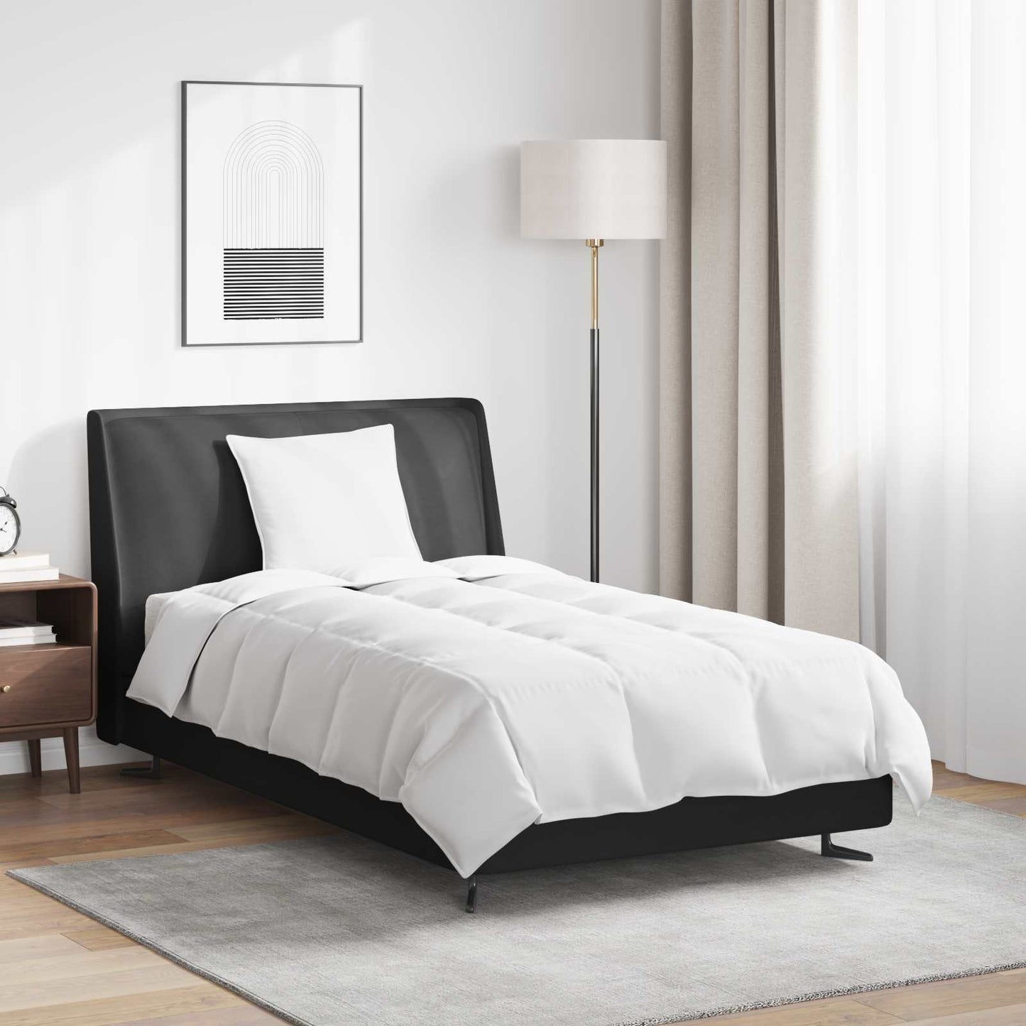 Winterbettdecke mit Kissen 2 pcs Weiß Daunenfeder