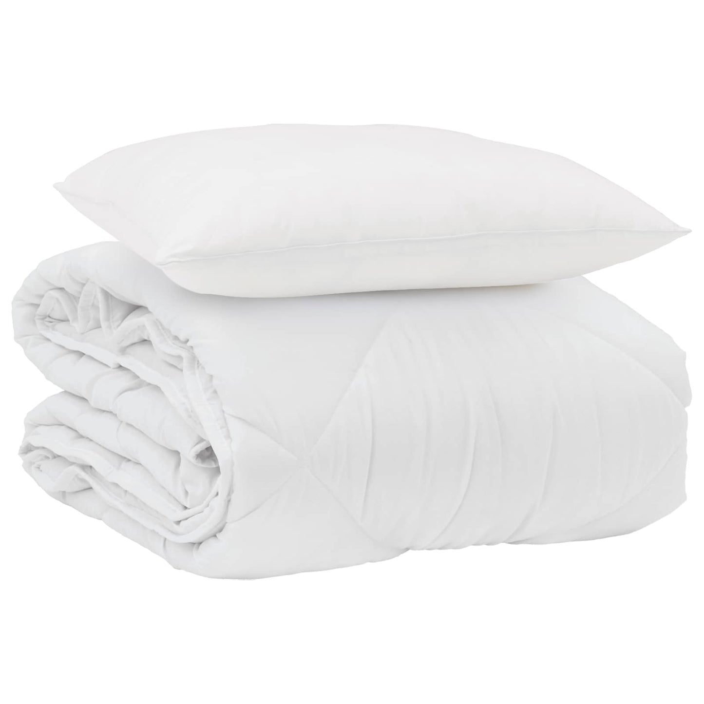 Summer Duvet with Pillows 2 pcs White Microfiber