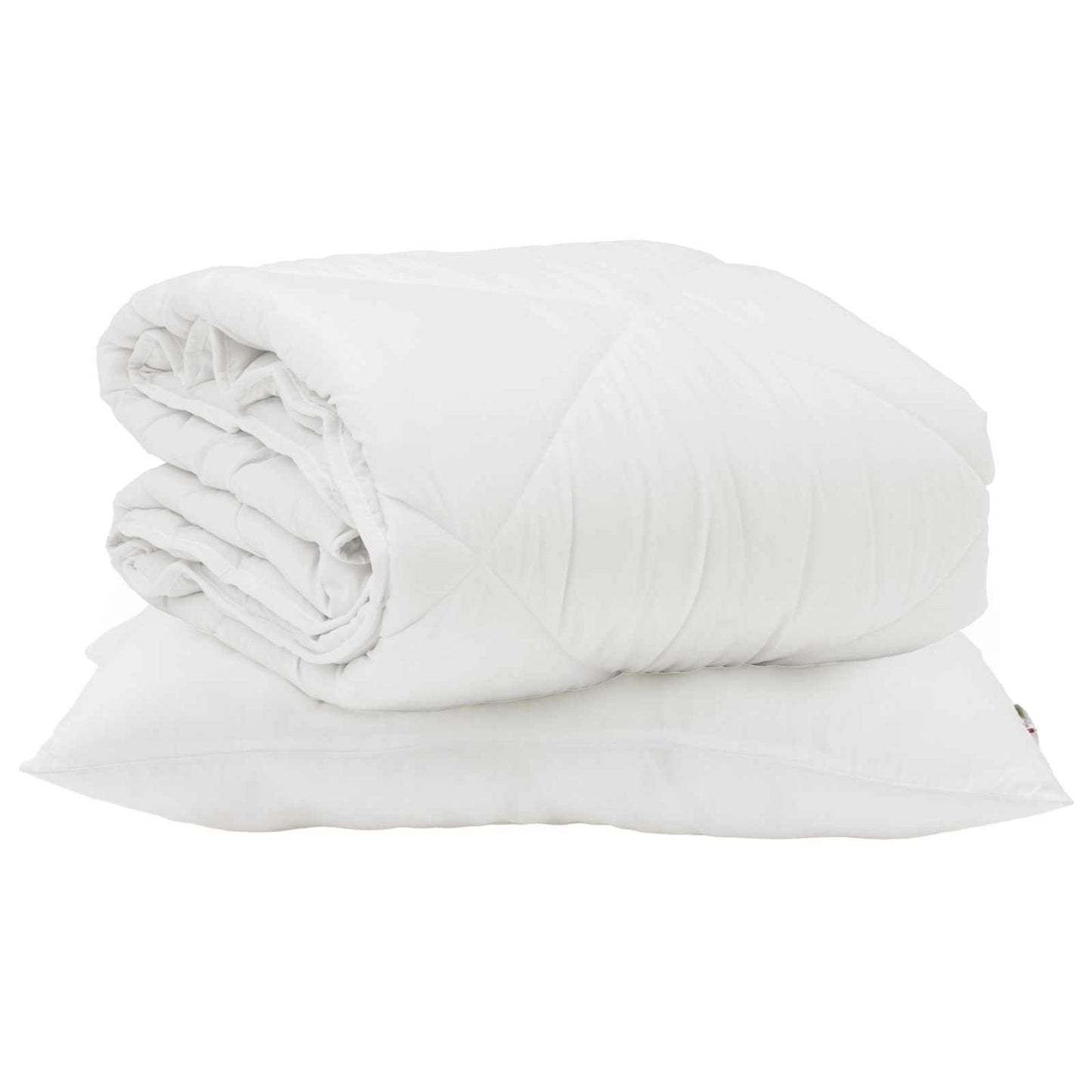 Couverture d'été avec oreiller 2 pièces Blanc Microfibre