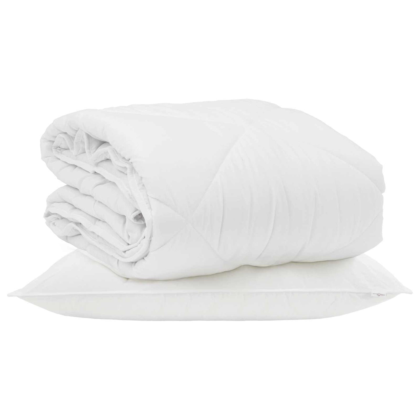 Summer Duvet with Pillows 2 pcs White Microfiber