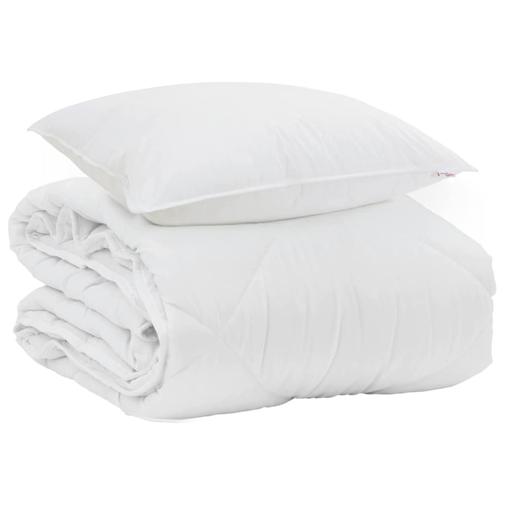 Summer Duvet with Pillows 2 pcs White Microfiber