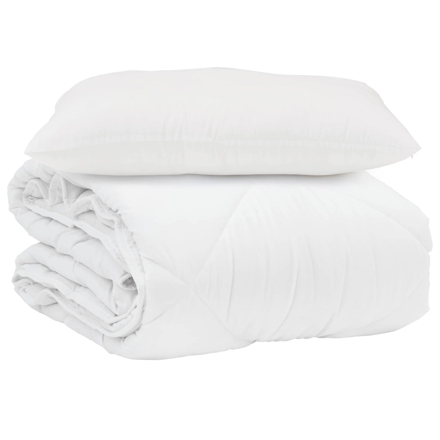 Sommerdecke mit Kissen 2 pcs Weiß Mikrofaser