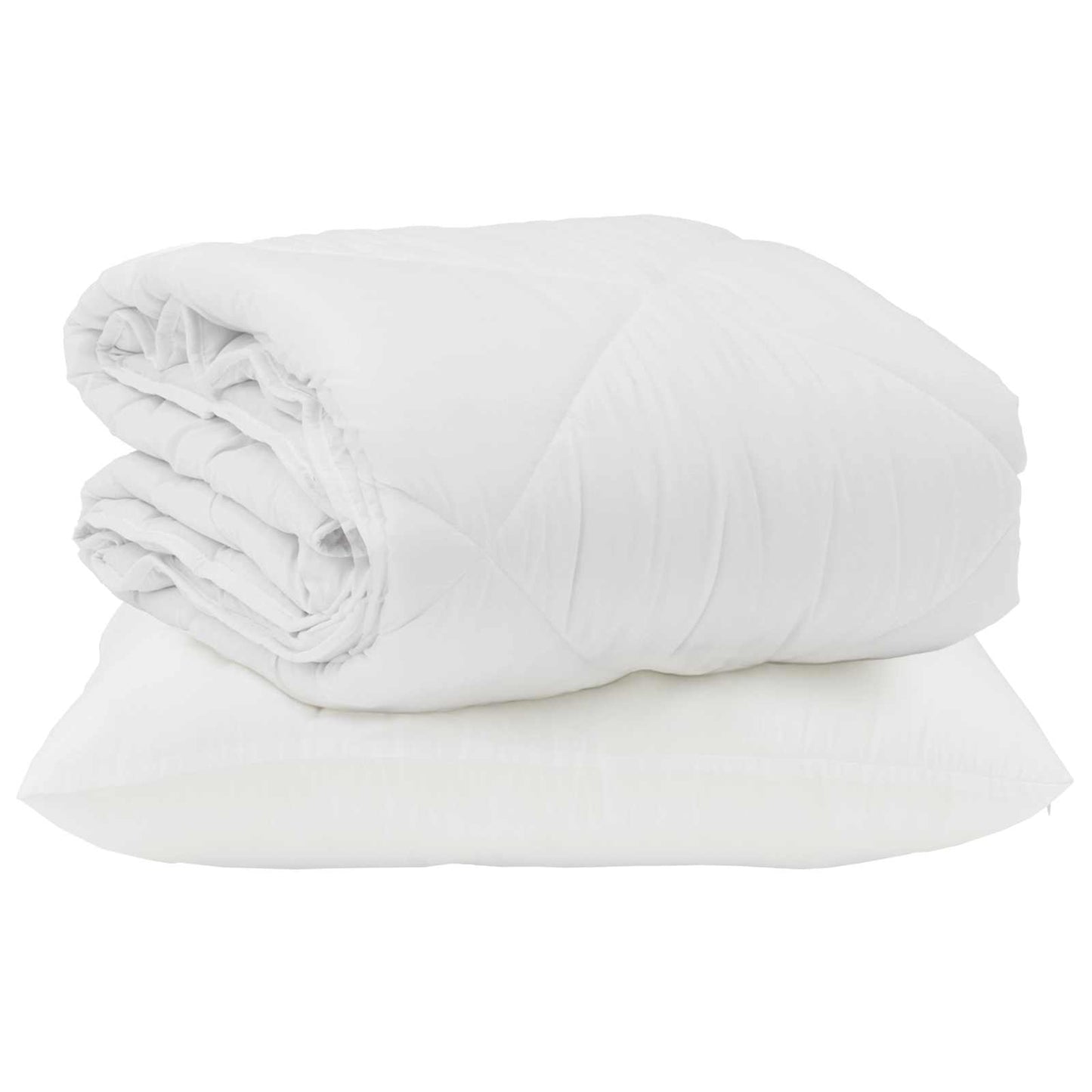 Couverture d'été avec oreiller 2 pièces Blanc Microfibre