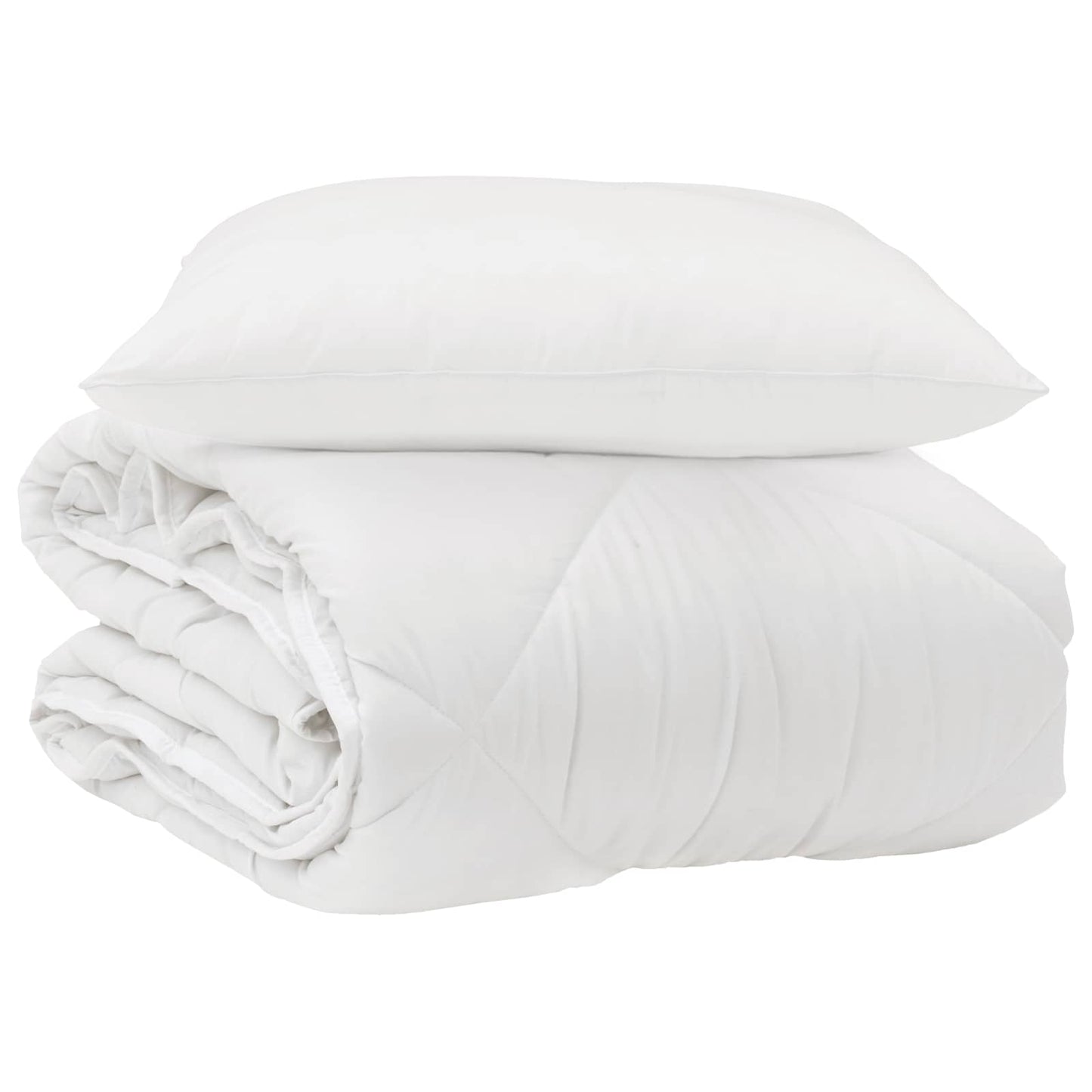 All-Season Duvet with Pillow 2 pcs White Microfiber