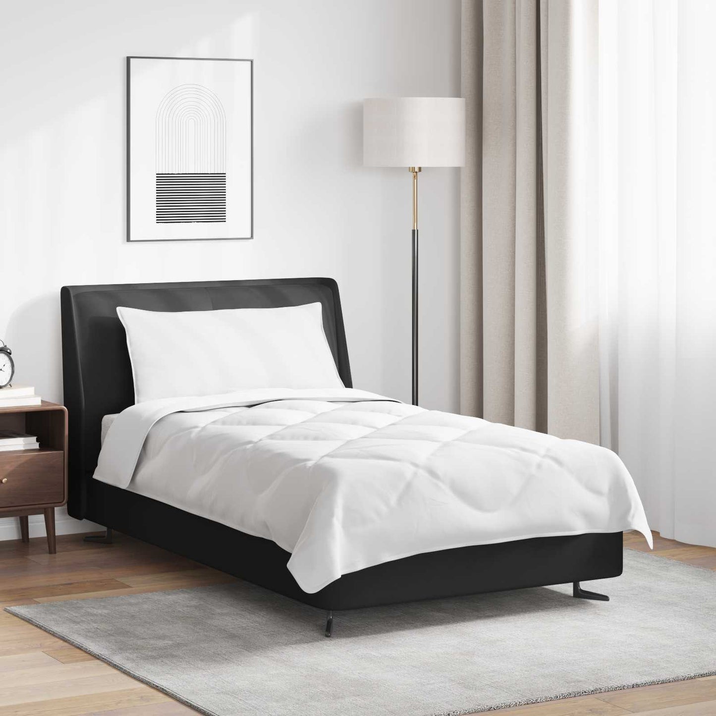 All-Season Duvet with Pillow 2 pcs White Microfiber