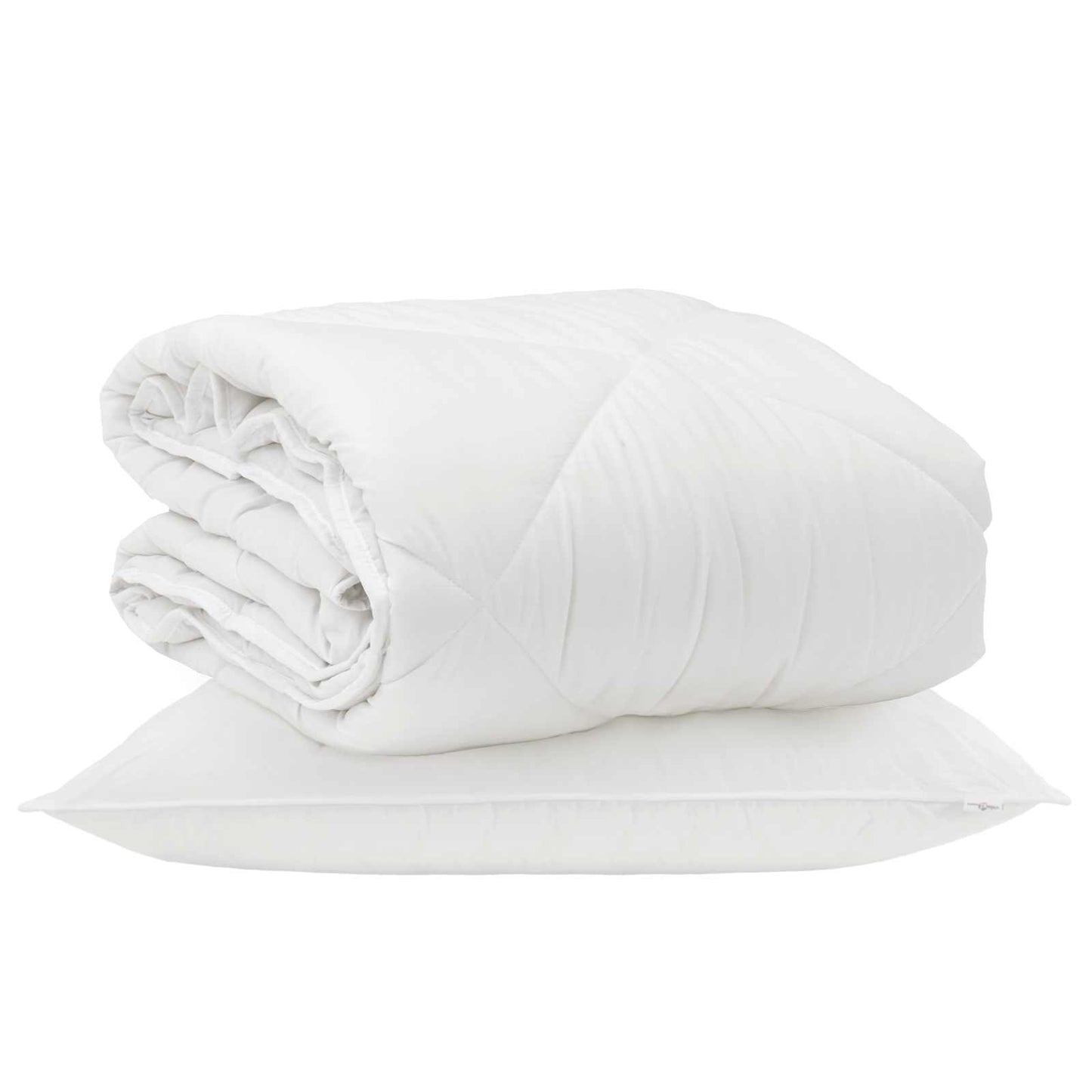 All-Season Duvet with Pillow 2 pcs White Microfiber