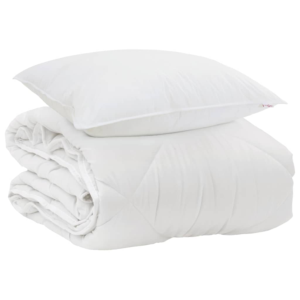 All-season duvet with pillows 2 pcs White Microfiber