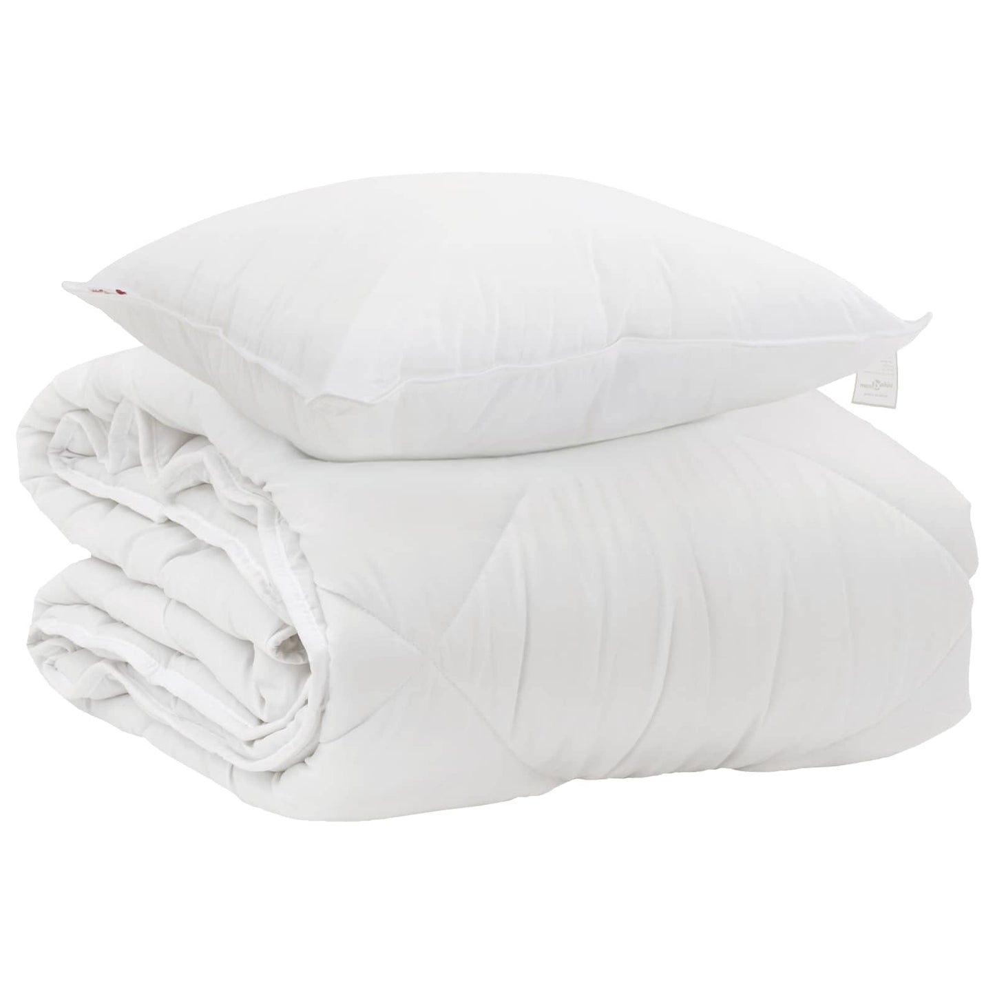 Ganzjahresbettdecke mit Kissen 2 pcs Weiß Mikrofaser