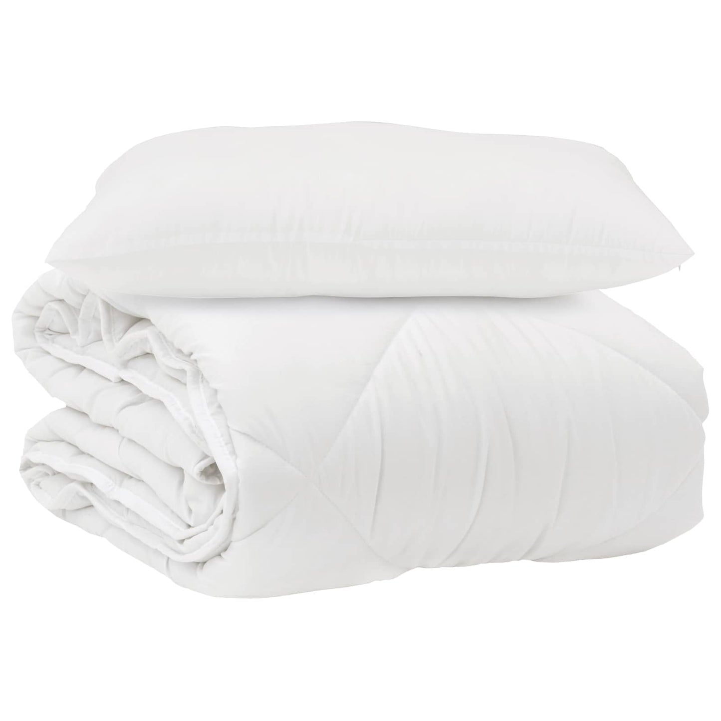 Couette avec oreillers 2 pièces Blanc Microfibre