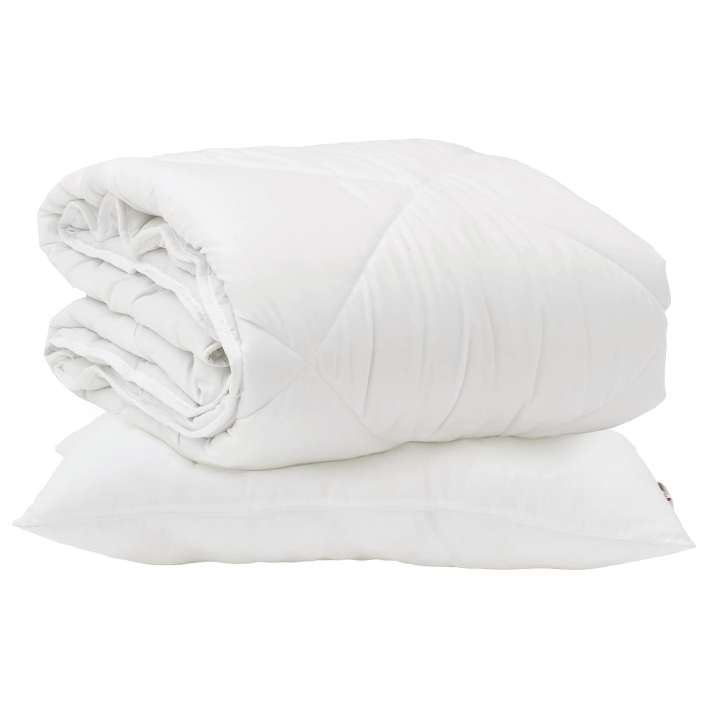 Couette avec oreiller 2 pièces Blanc Microfibre