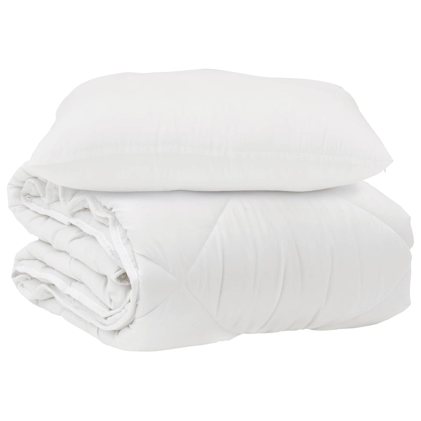 Couette avec oreiller 2 pièces Blanc Microfibre