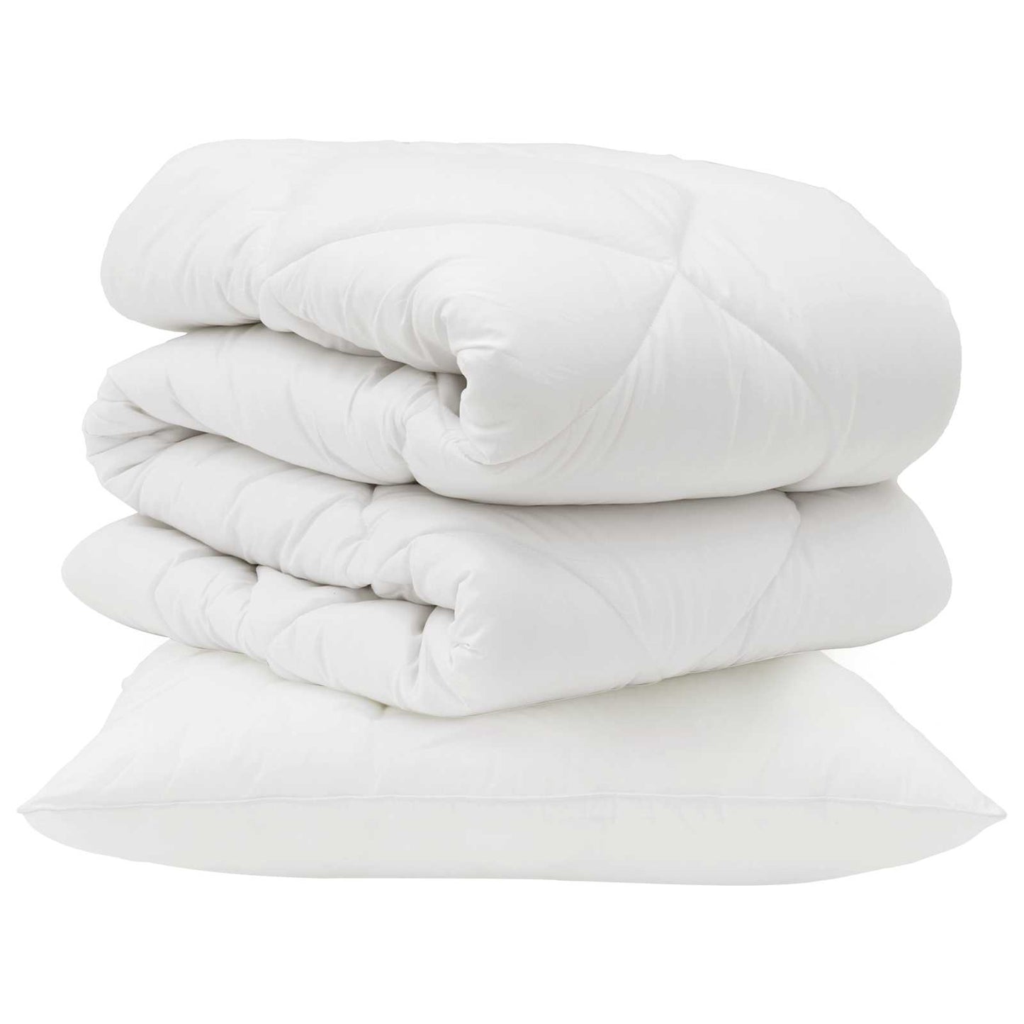 Couette avec oreiller 2 pièces Blanc Microfibre