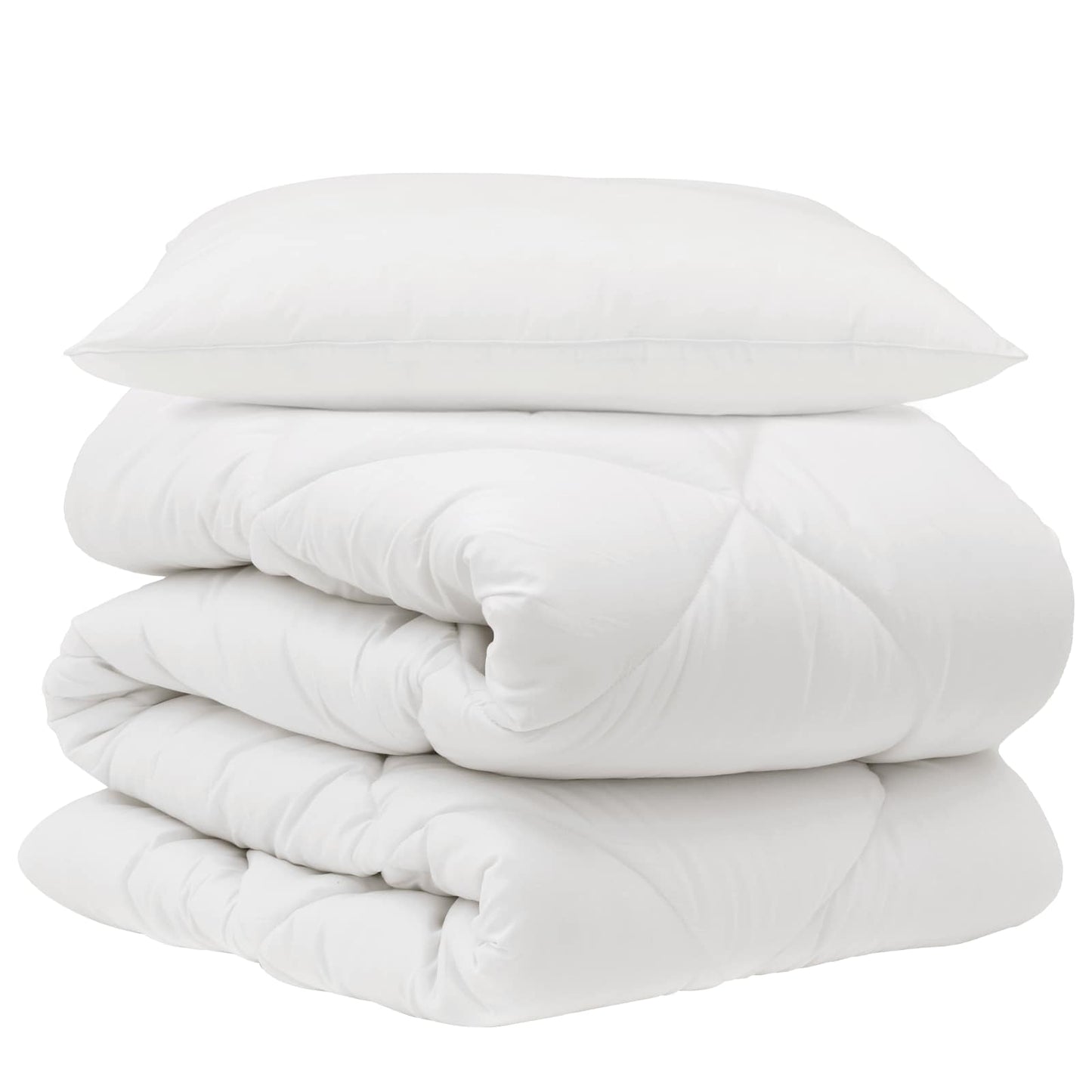 Couette avec oreillers 2 pièces Blanc Microfibre