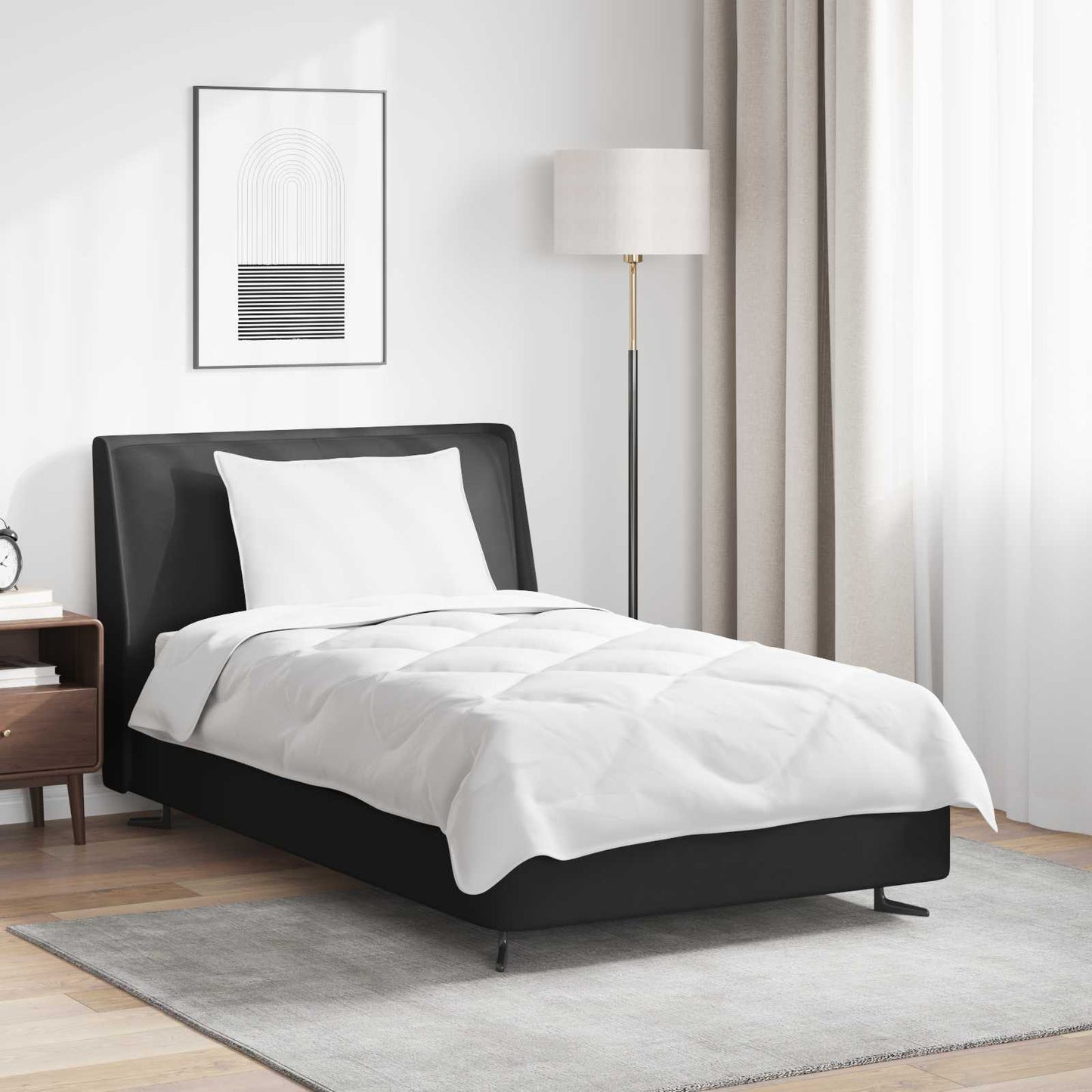 Housse de couette avec oreillers 2 pièces Blanc Microfibre