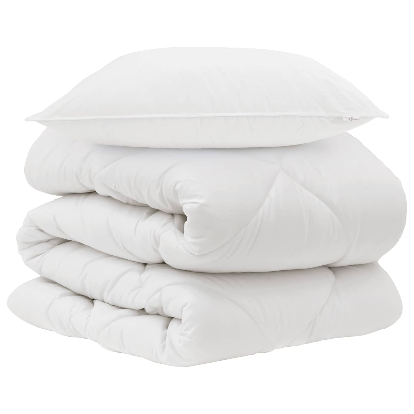 Housse de couette avec oreillers 2 pièces Blanc Microfibre