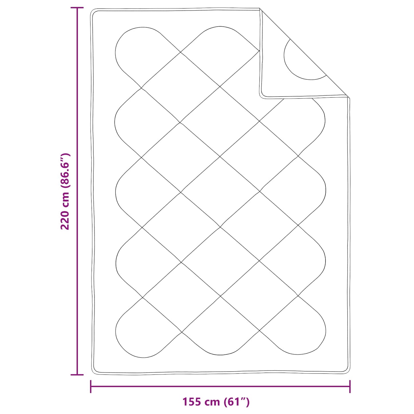 Bettdecke mit Kissen 2 pcs Weiß Mikrofaser