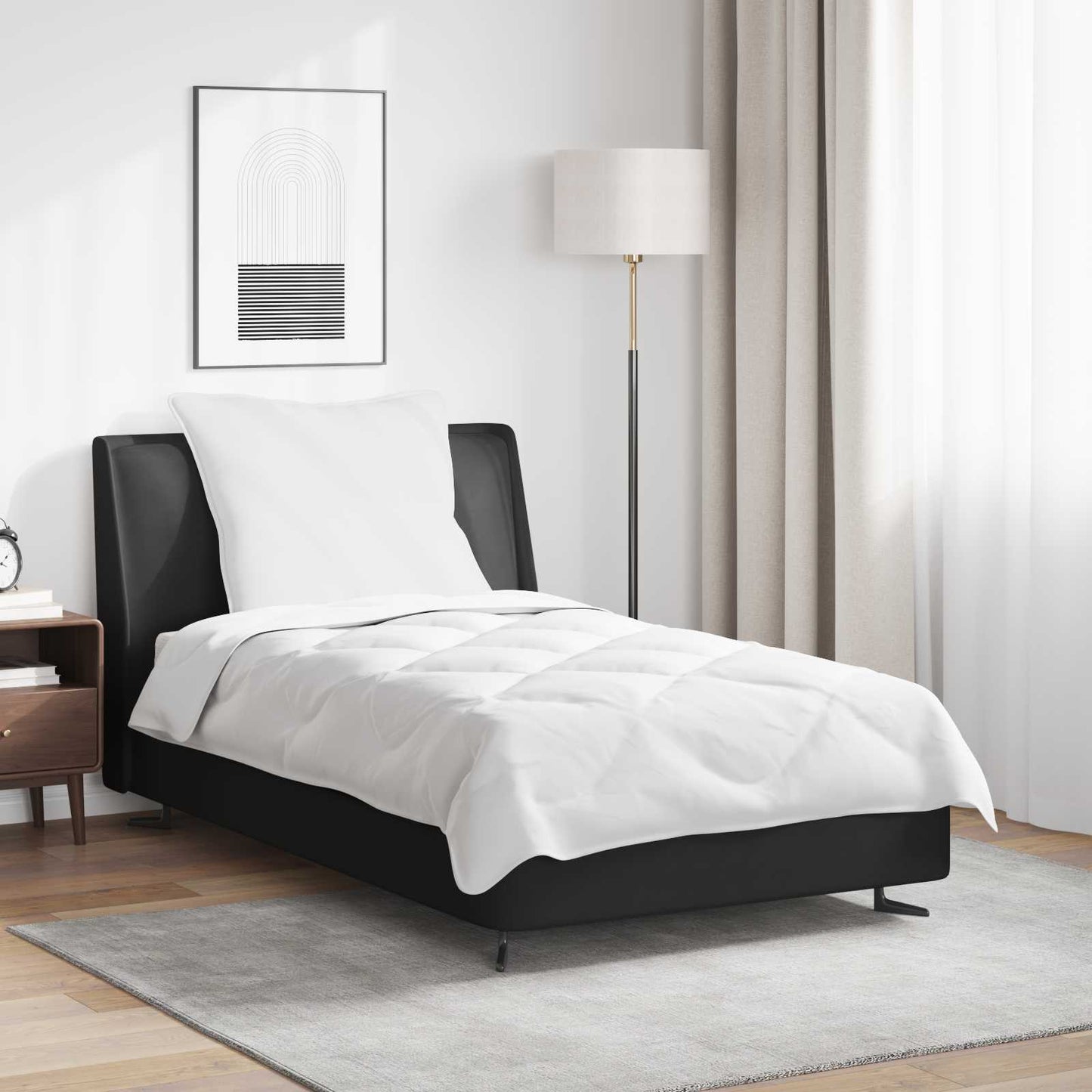 Parure de lit avec oreillers 2 pièces Blanc Microfibre