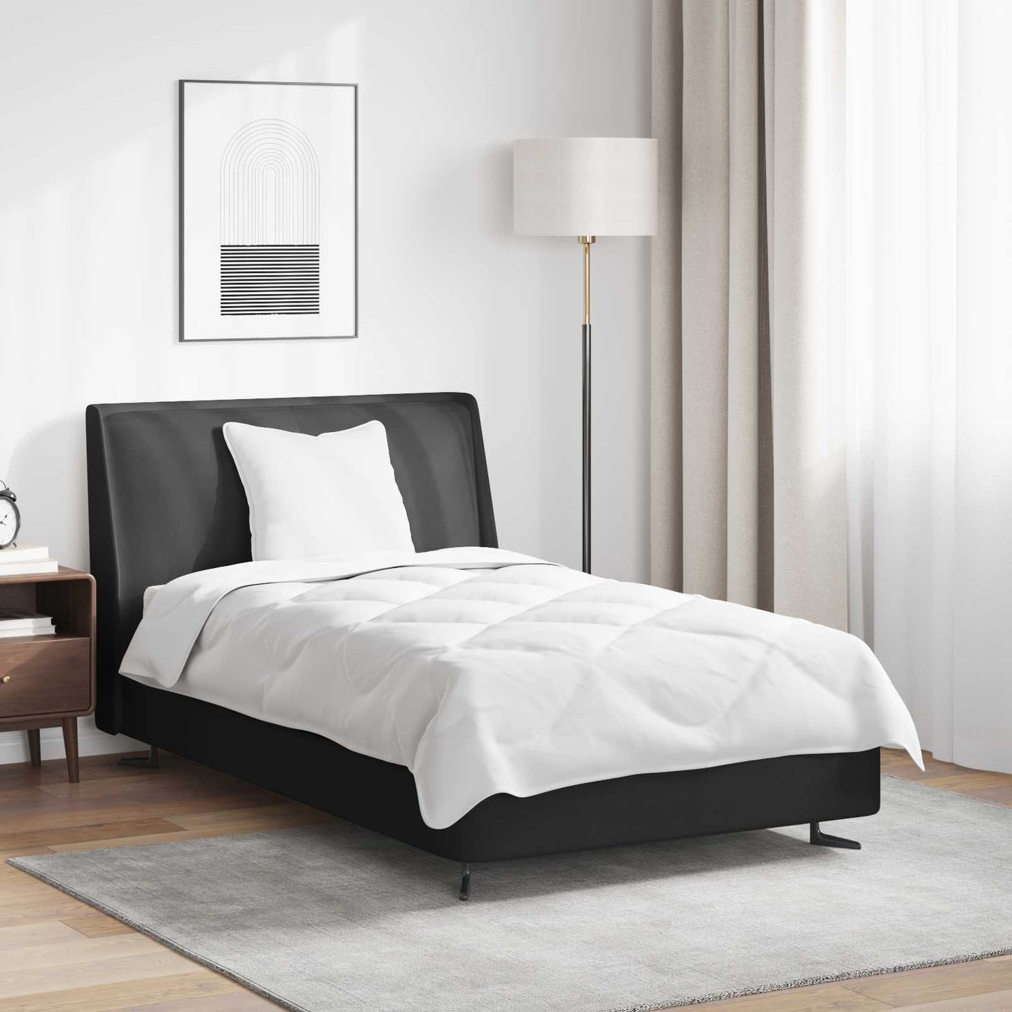 Parure de lit avec oreillers 2 pièces Blanc Microfibre
