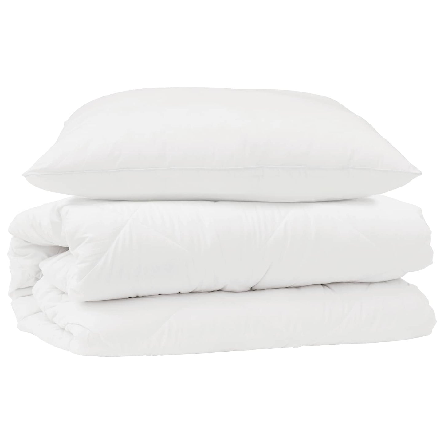 Ensemble de housses de couette avec oreillers 2 pièces Blanc Microfibre