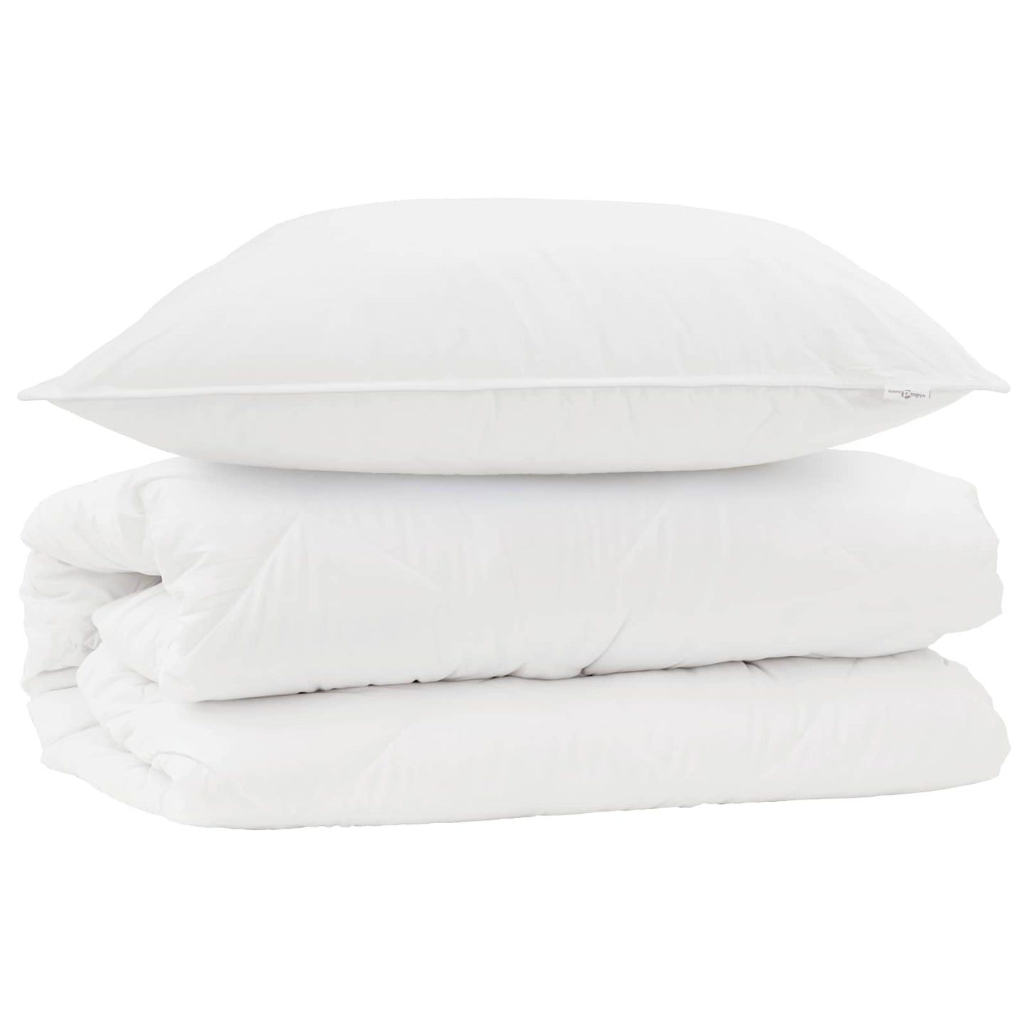 Parure de lit avec oreiller 2 pièces Blanc Microfibre
