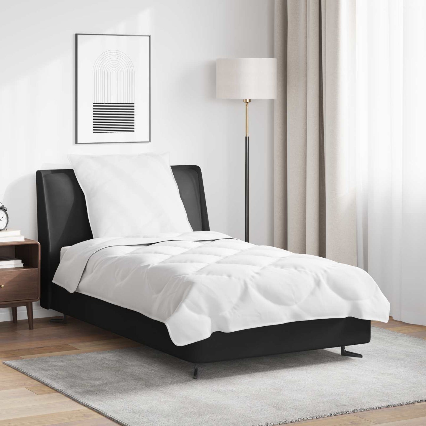 Parure de lit avec oreillers 2 pièces Blanc Microfibre