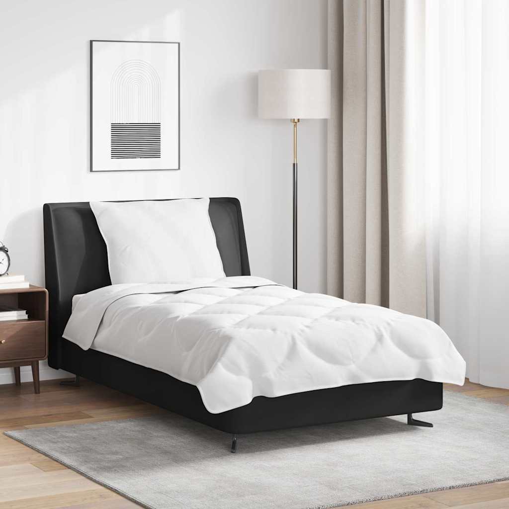 Ensemble de housse de couette avec oreillers 2 pièces Blanc Microfibre