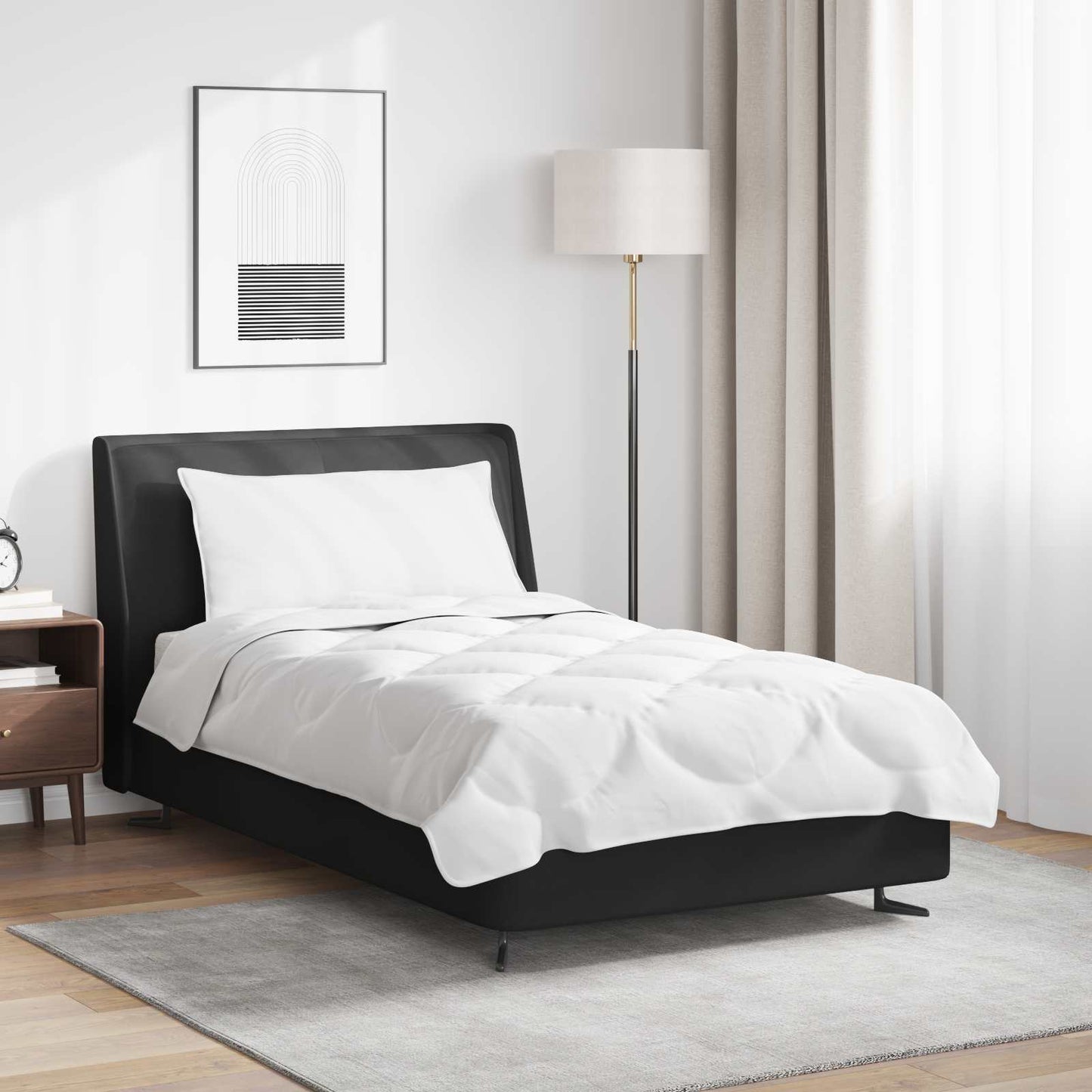 Duvet Cover Set with Pillowcases 2 pcs White Microfiber
