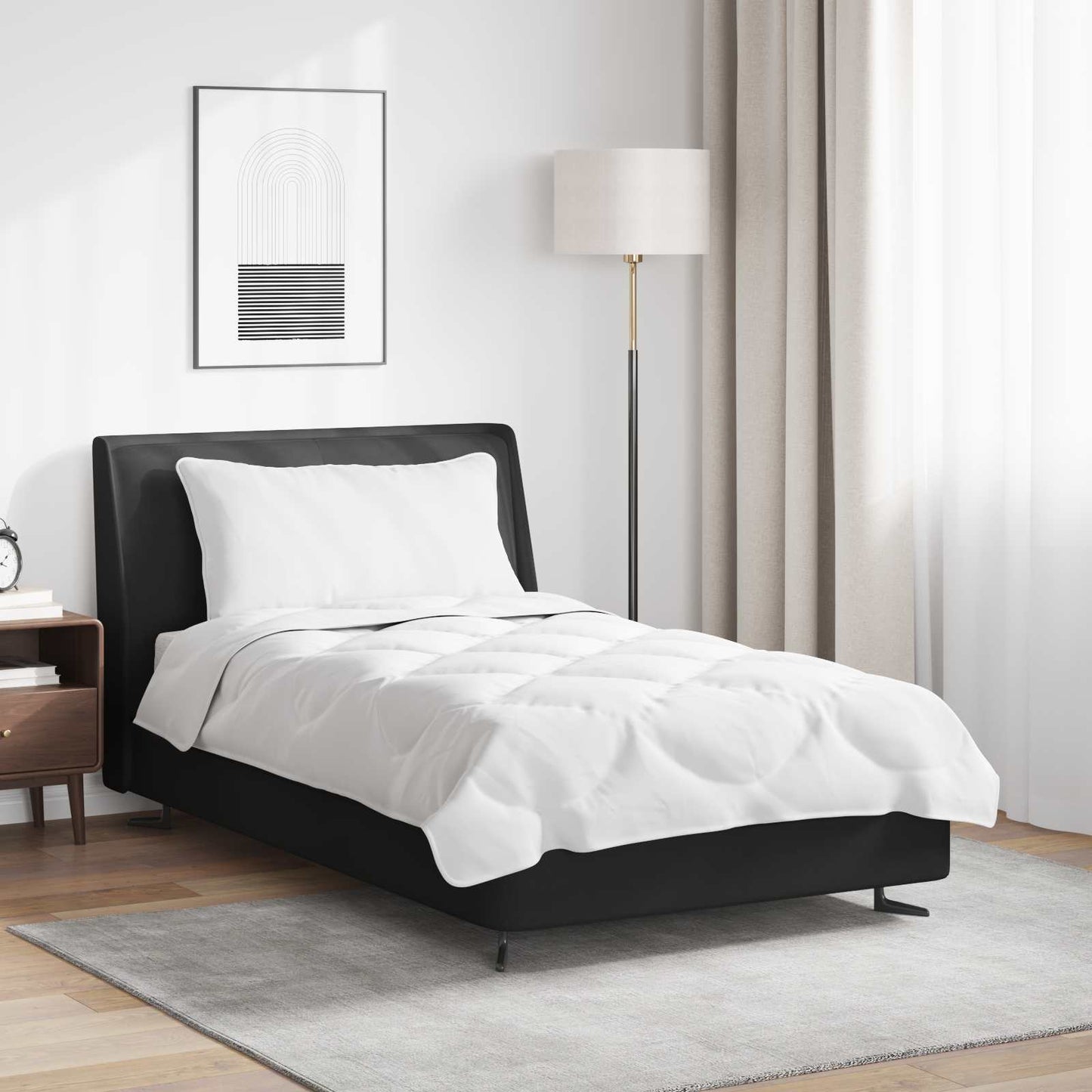 Duvet Cover Set with Pillowcases 2 pcs White Microfiber