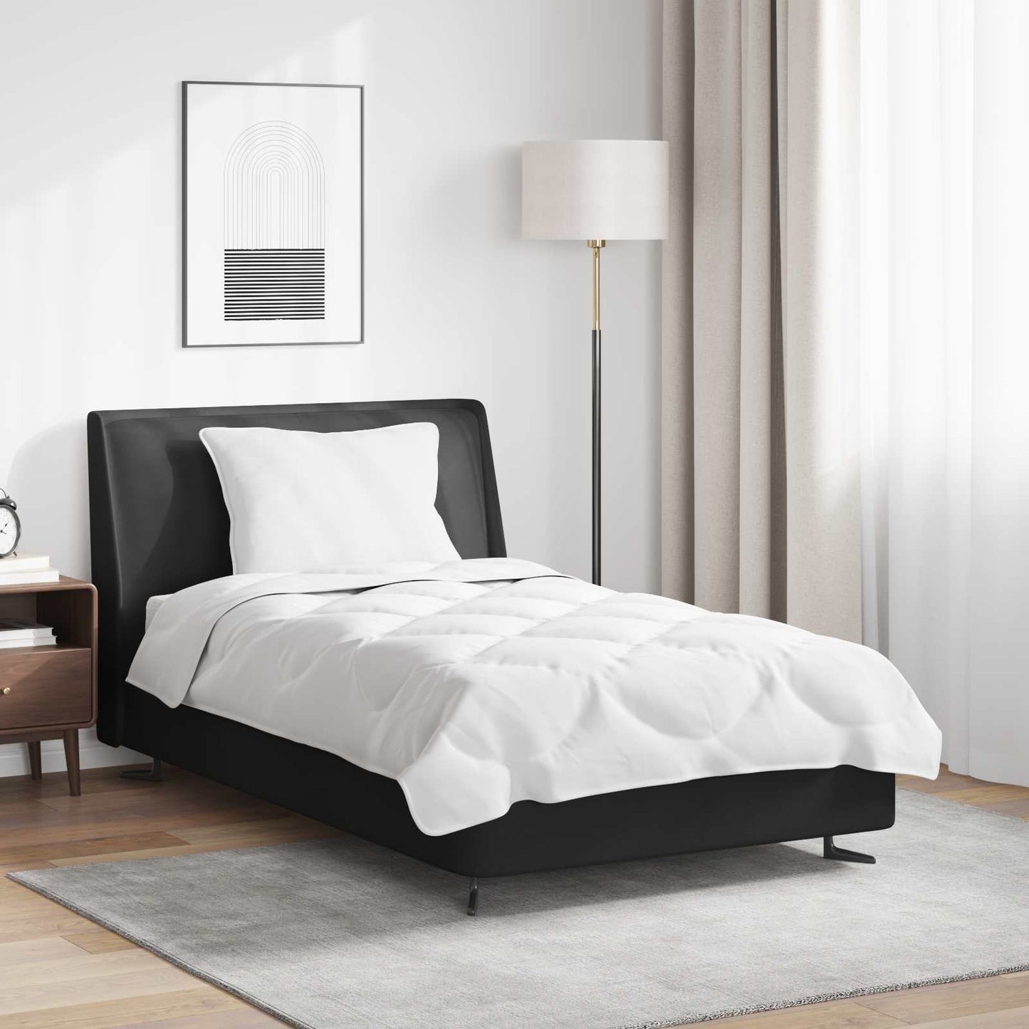 Duvet Cover Set with Pillowcases 2 pcs White Microfiber