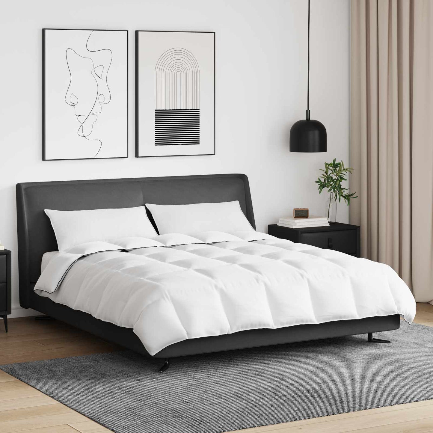 Winter Duvet with Pillows 3 pcs White Down Feather