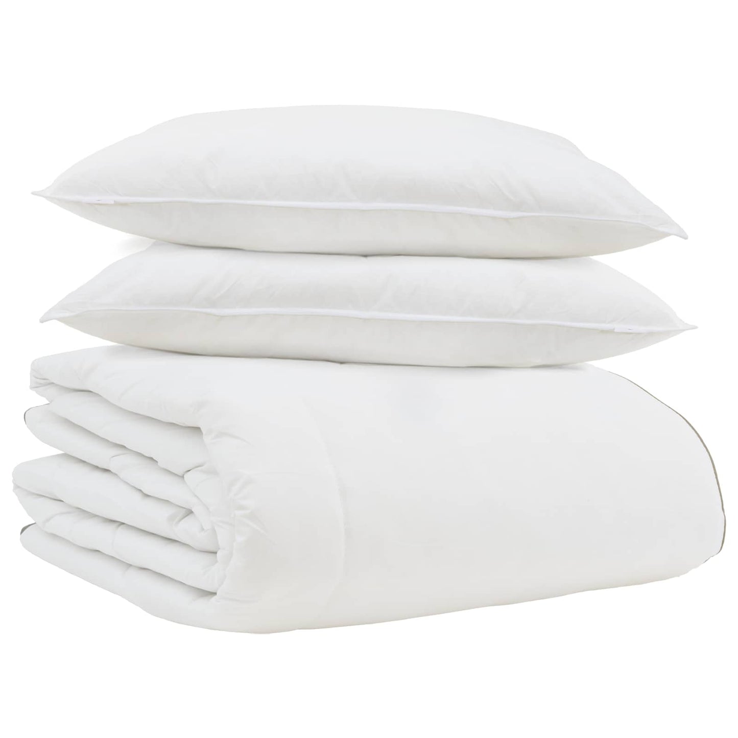 Winterbettdecke mit Kissen 3 pcs Weiß Daunenfeder