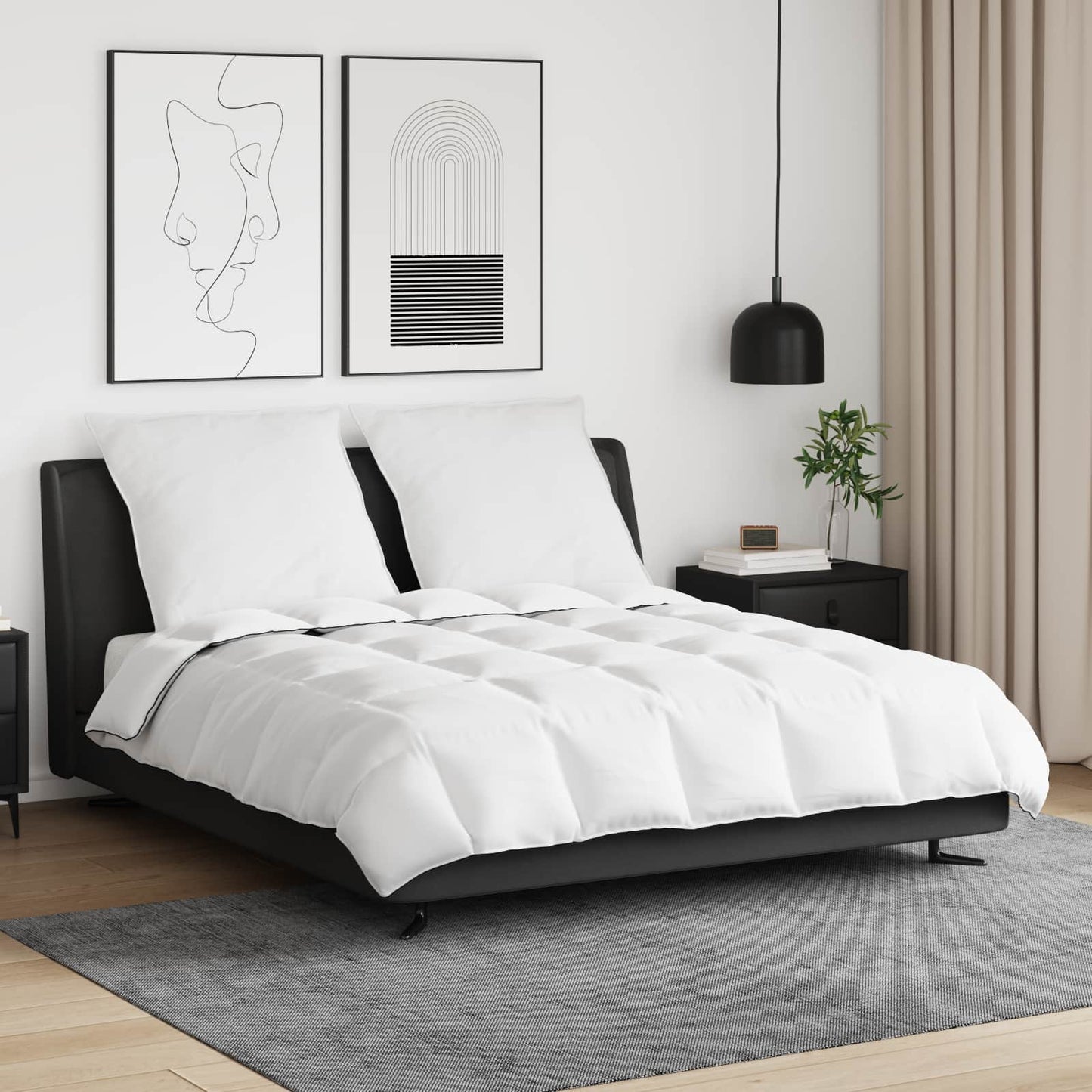Winter Duvet with Pillows 3 pcs White Down Feather