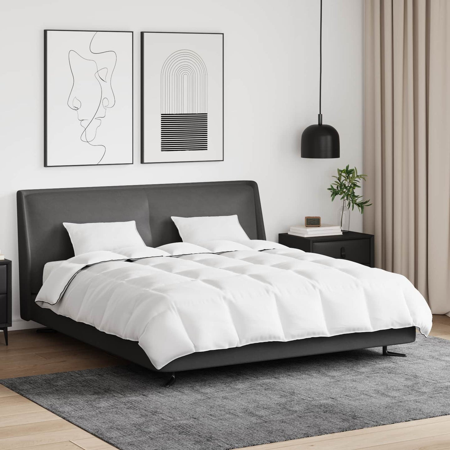 Winter Duvet with Pillows 3 pcs White Down Feather