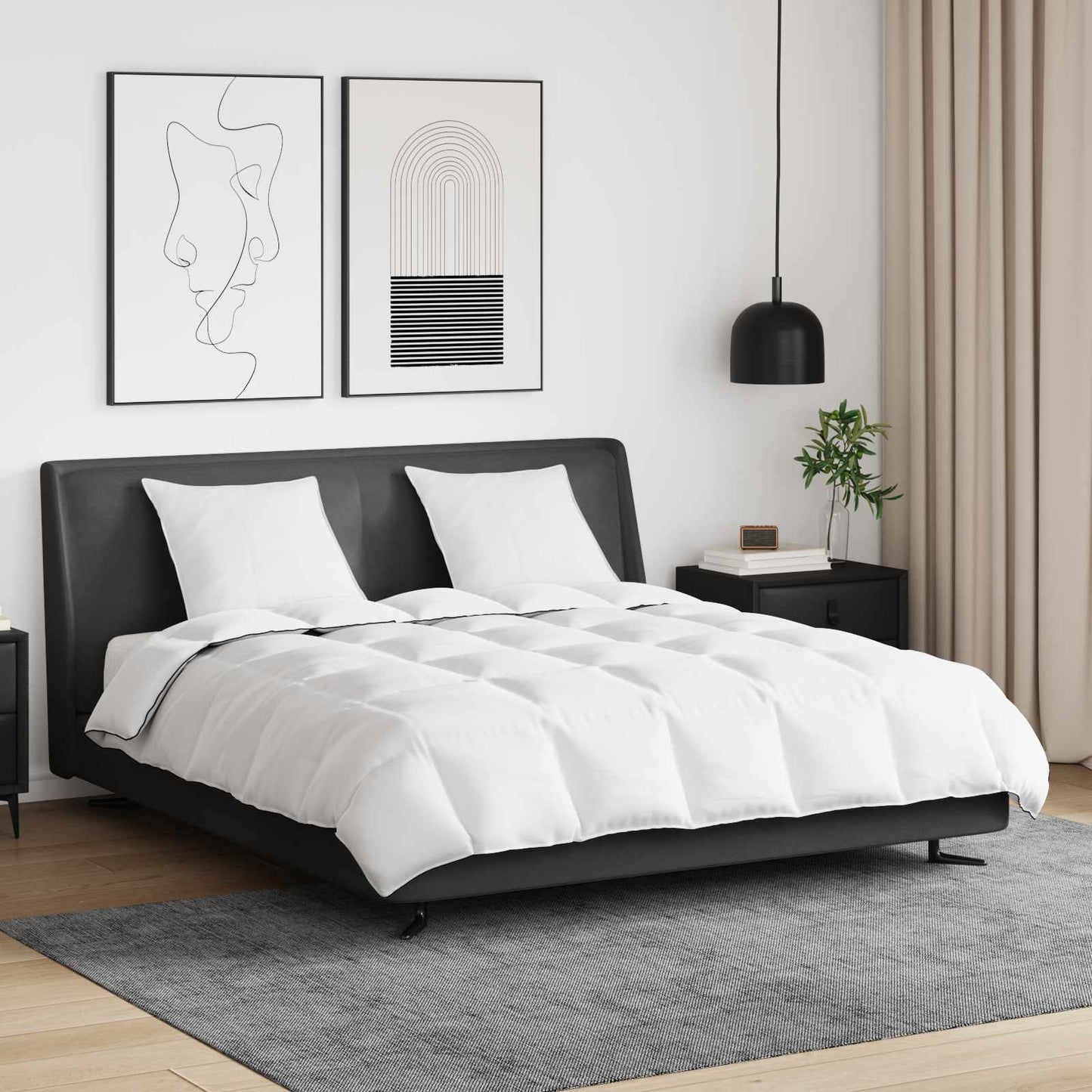 Winter Duvet with Pillows 3 pcs White Down Feather