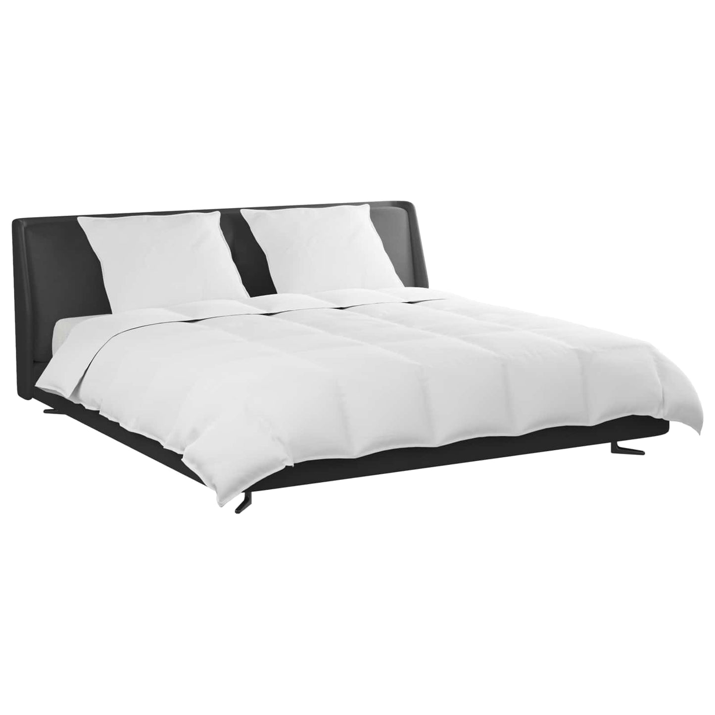 Ensemble de housse de couette avec oreillers 3 pcs Blanc Plumes