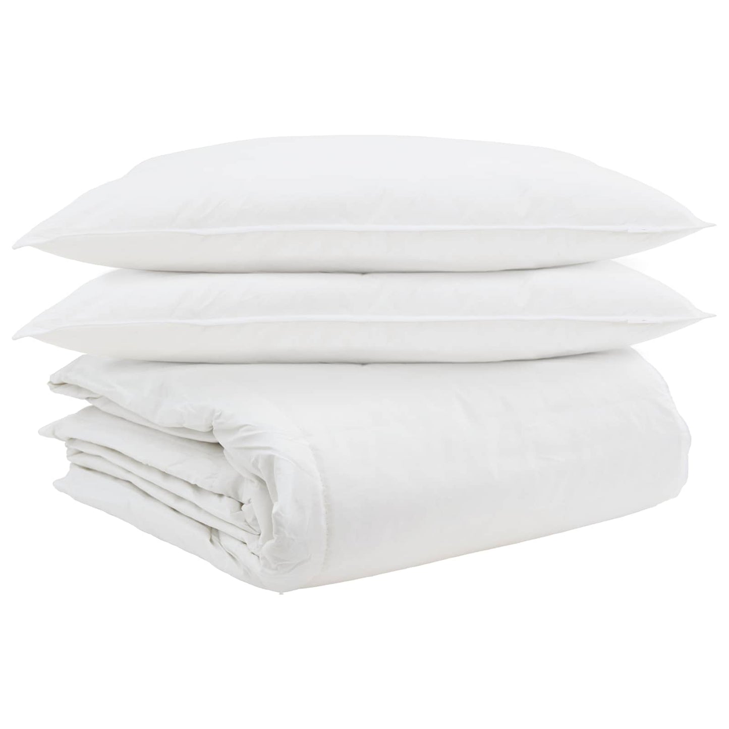 Ensemble housse de couette avec oreillers 3 pièces Blanc Plumes et duvet