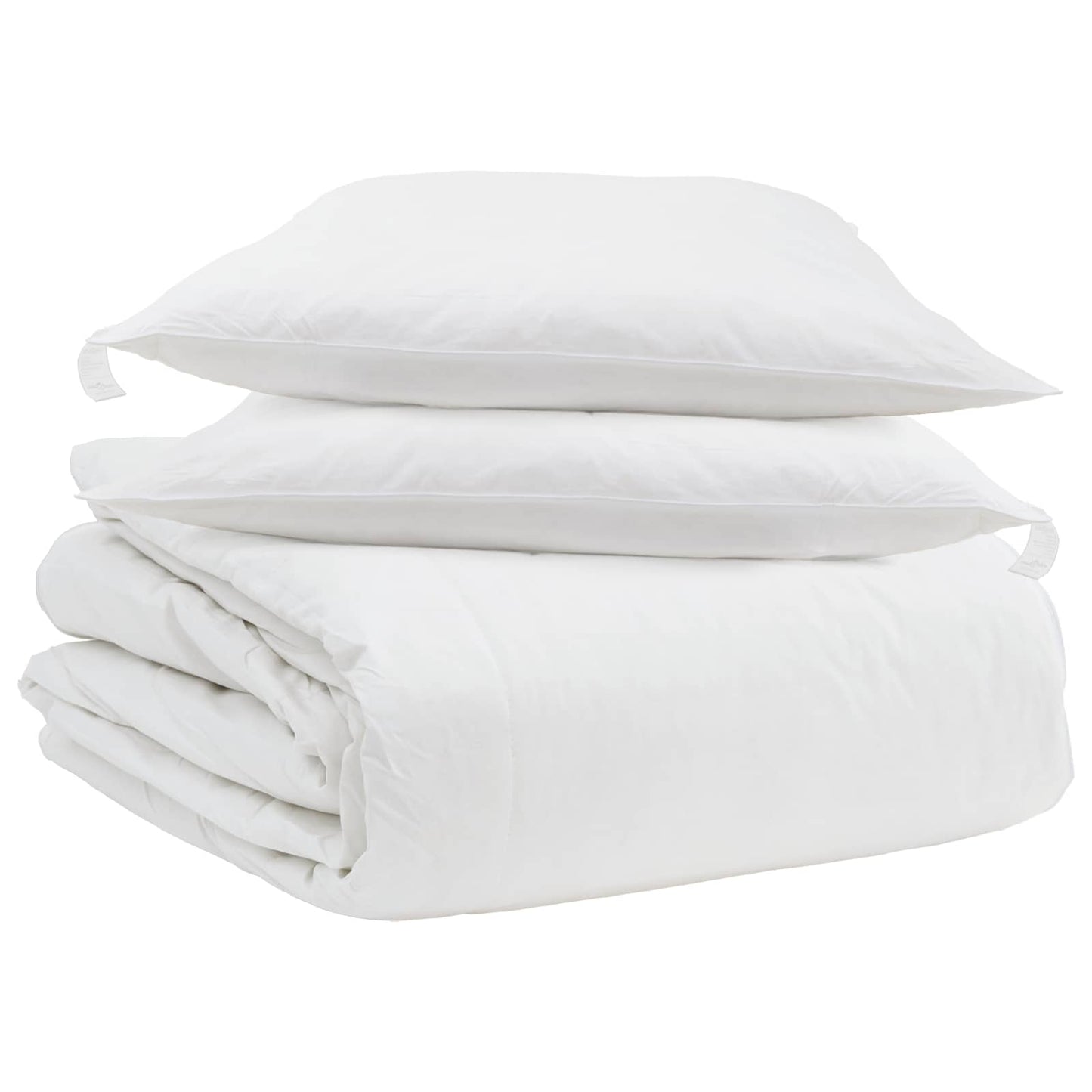 Parure de lit avec oreillers 3 pièces blanc plume/duvet