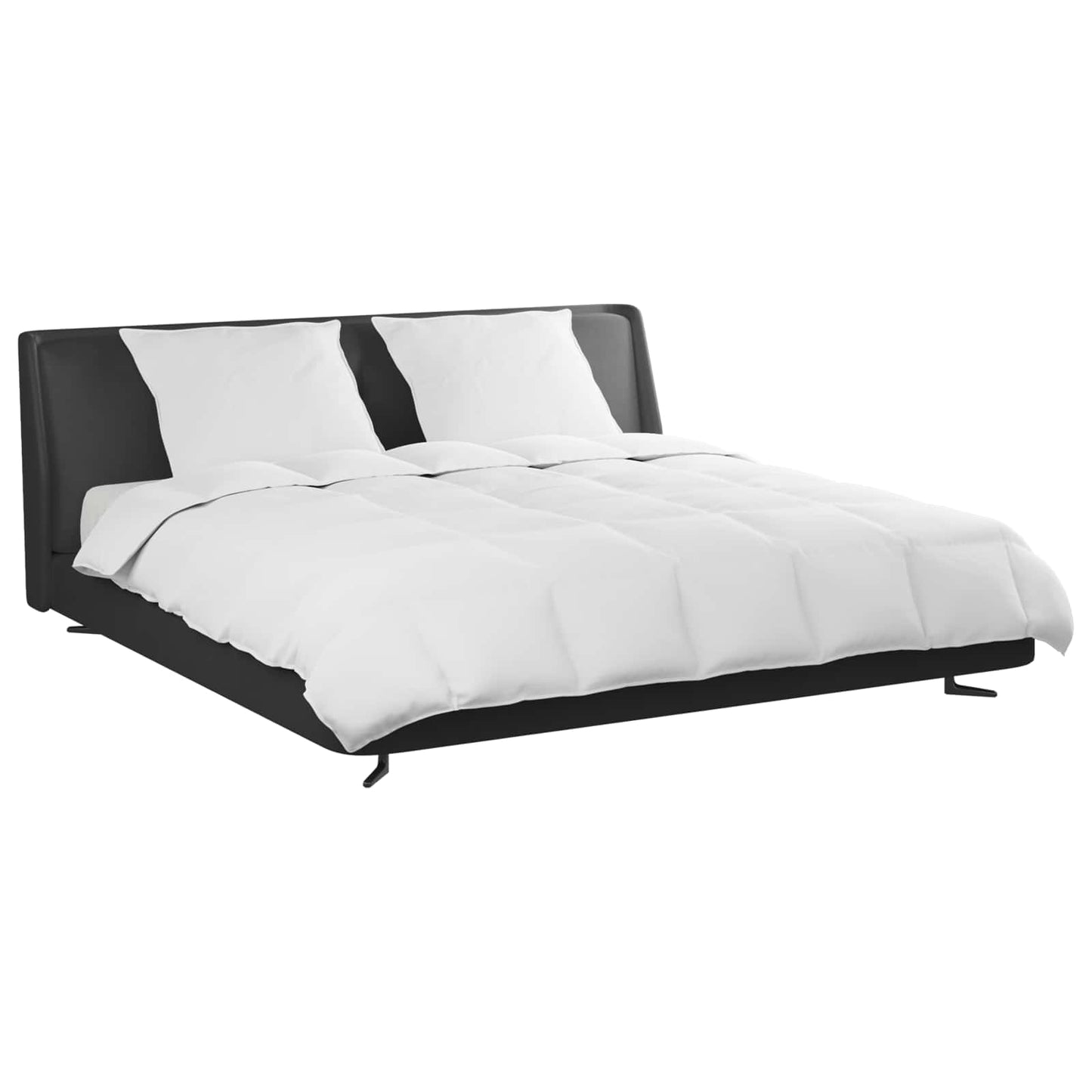 Parure de lit avec oreillers 3 pièces Blanc Plumes et duvet