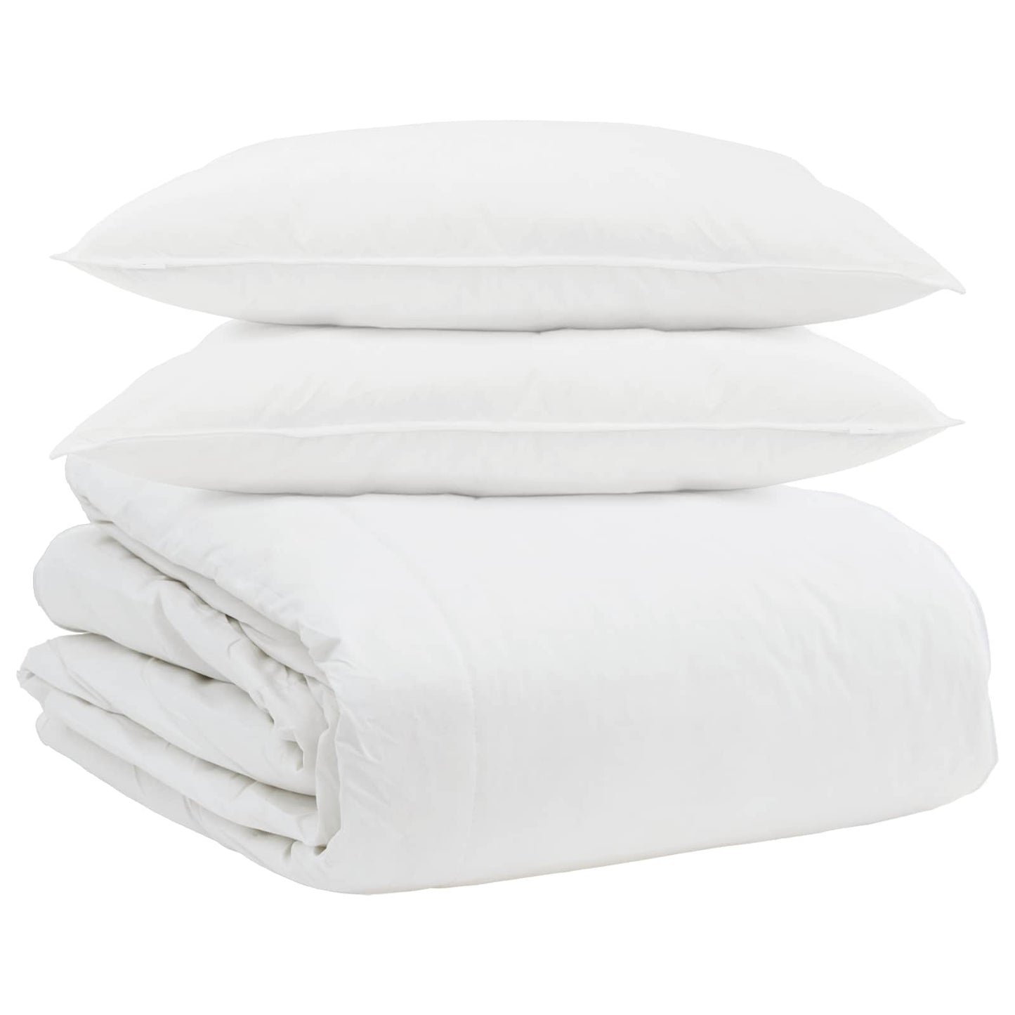 Ensemble de literie 3 pièces blanc plumes et duvet avec oreiller