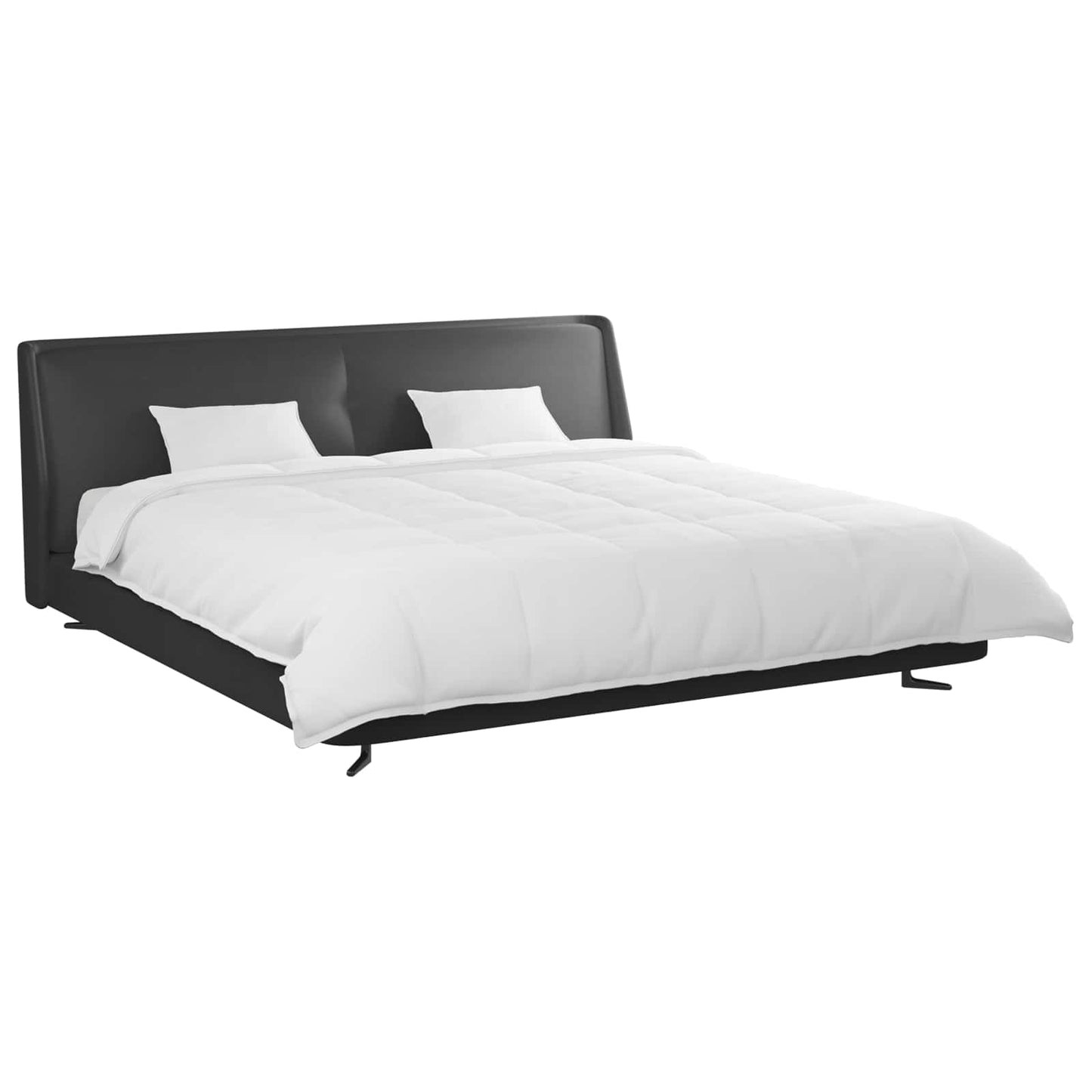 Parure de lit avec oreillers 3 pièces Blanc Plumes de duvet