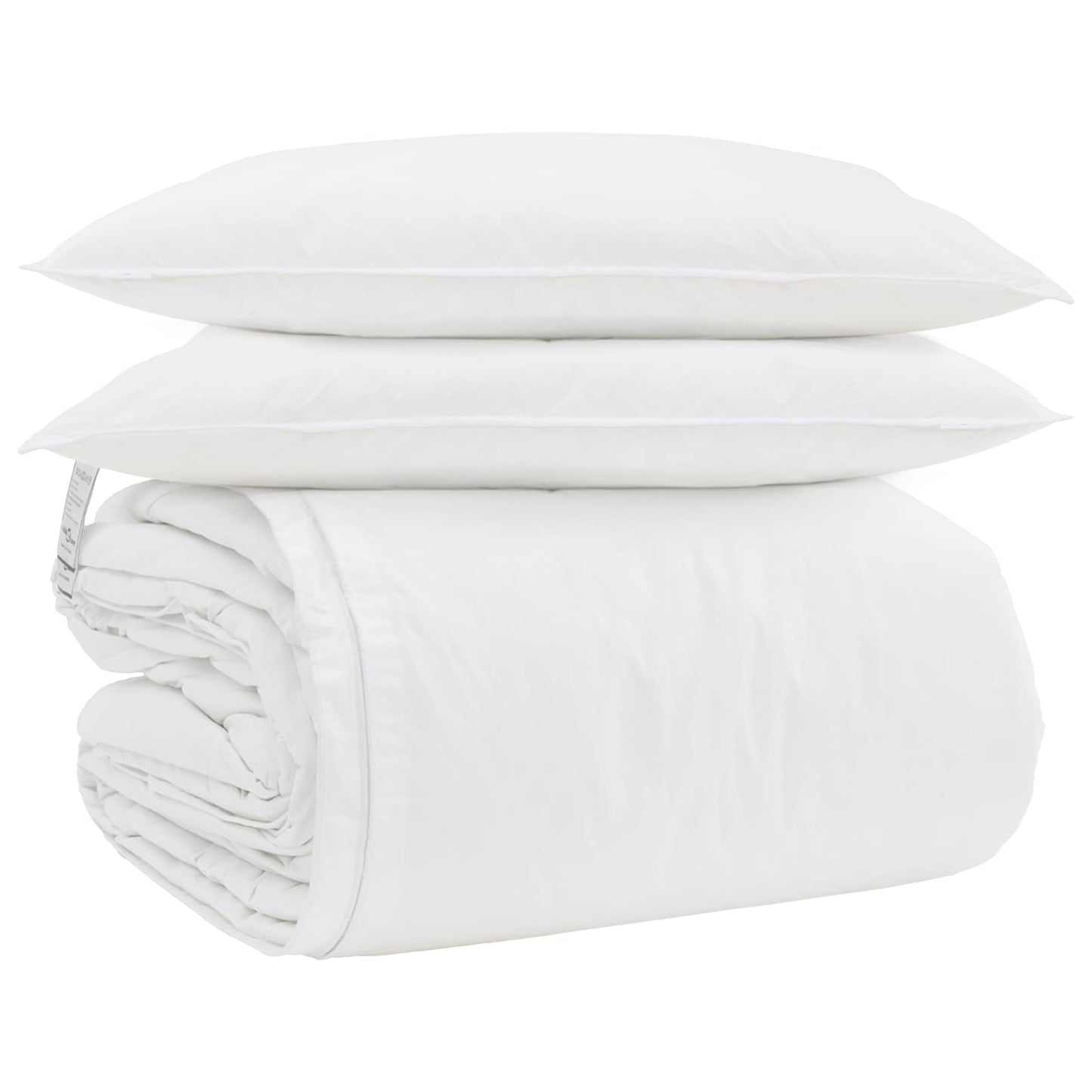 Ensemble de housses de couette et oreillers 3 pièces blanc duvet de plumes