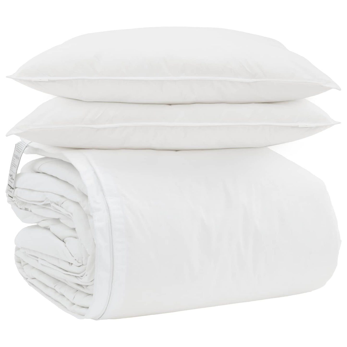 Ensemble housse de couette et taie d'oreiller 3 pièces Blanc Plumes de duvet