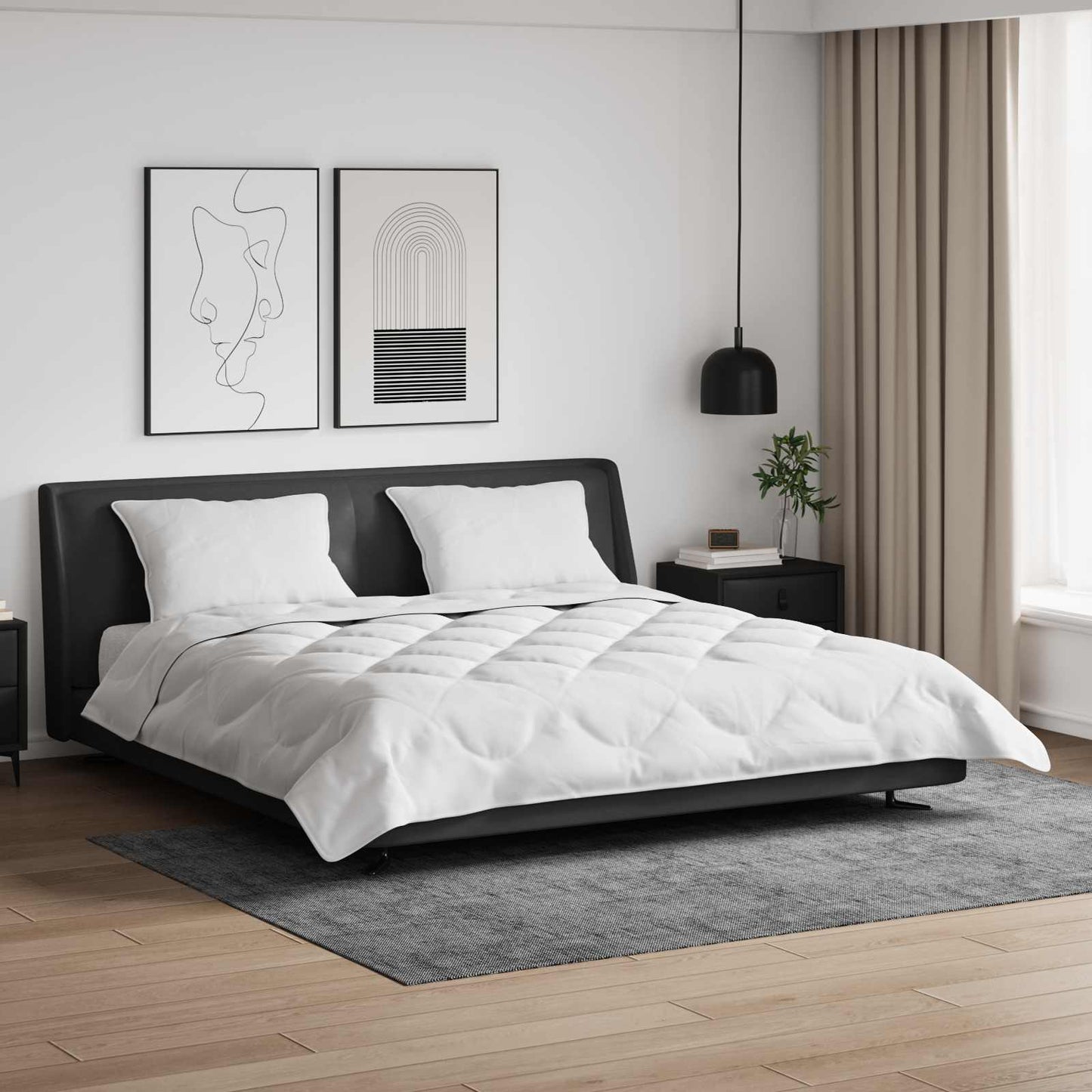 Sommerdecke mit Kissen 3 pcs Weiß Mikrofaser