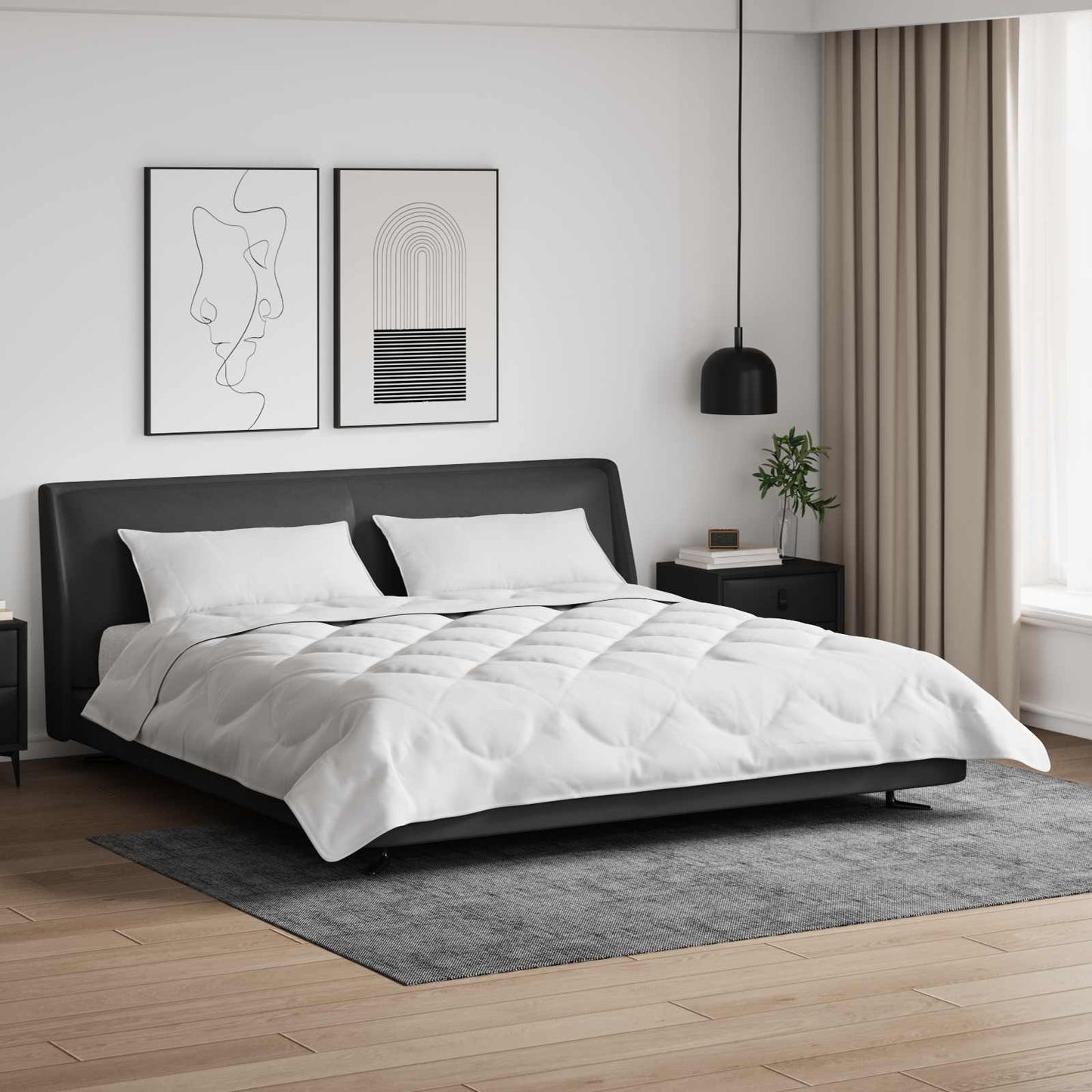Duvet with Pillows 3 pcs White Microfiber